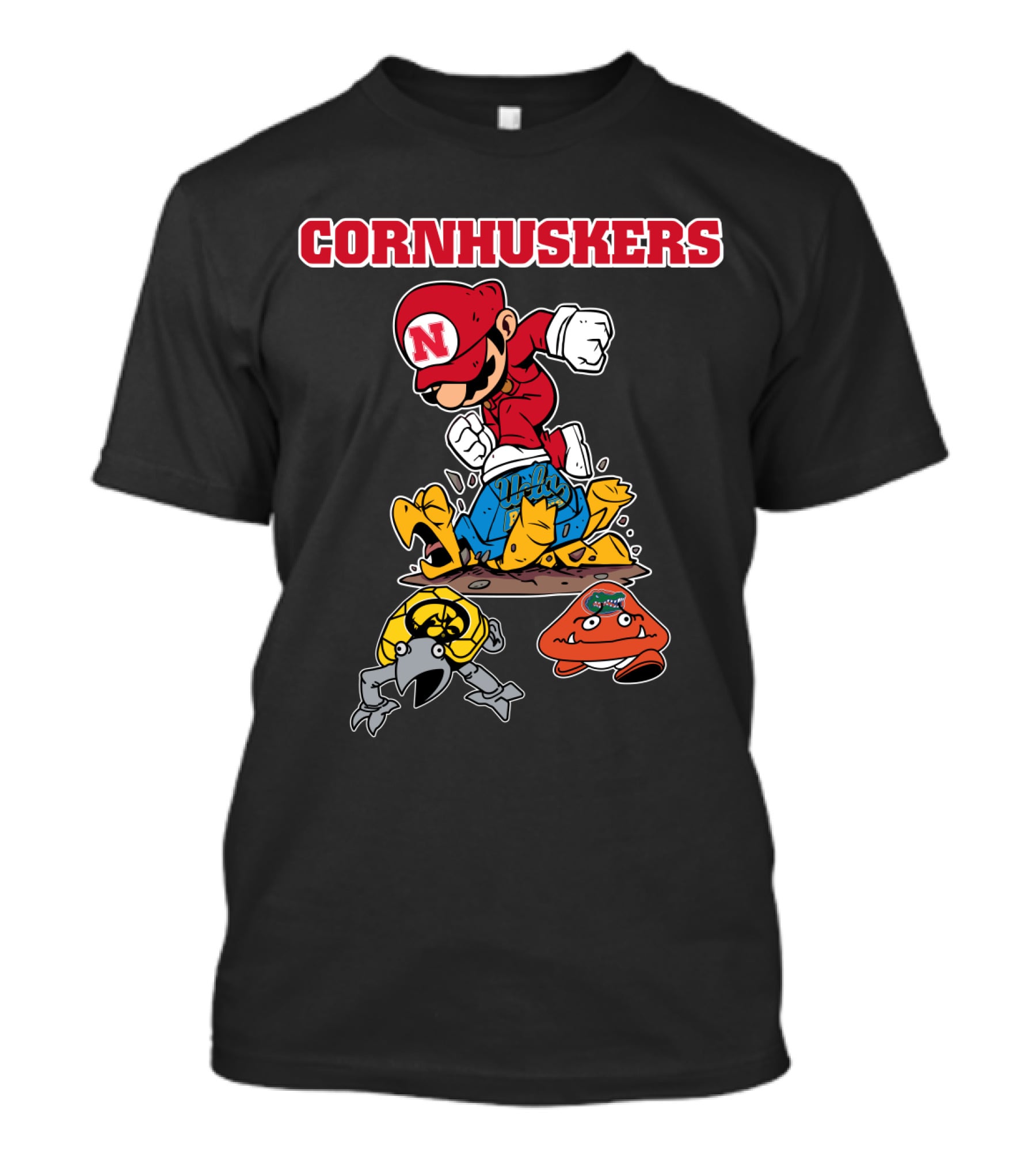 Nebraska Cornhuskers Football Super Mario Style Victory Over Opponents T-Shirt