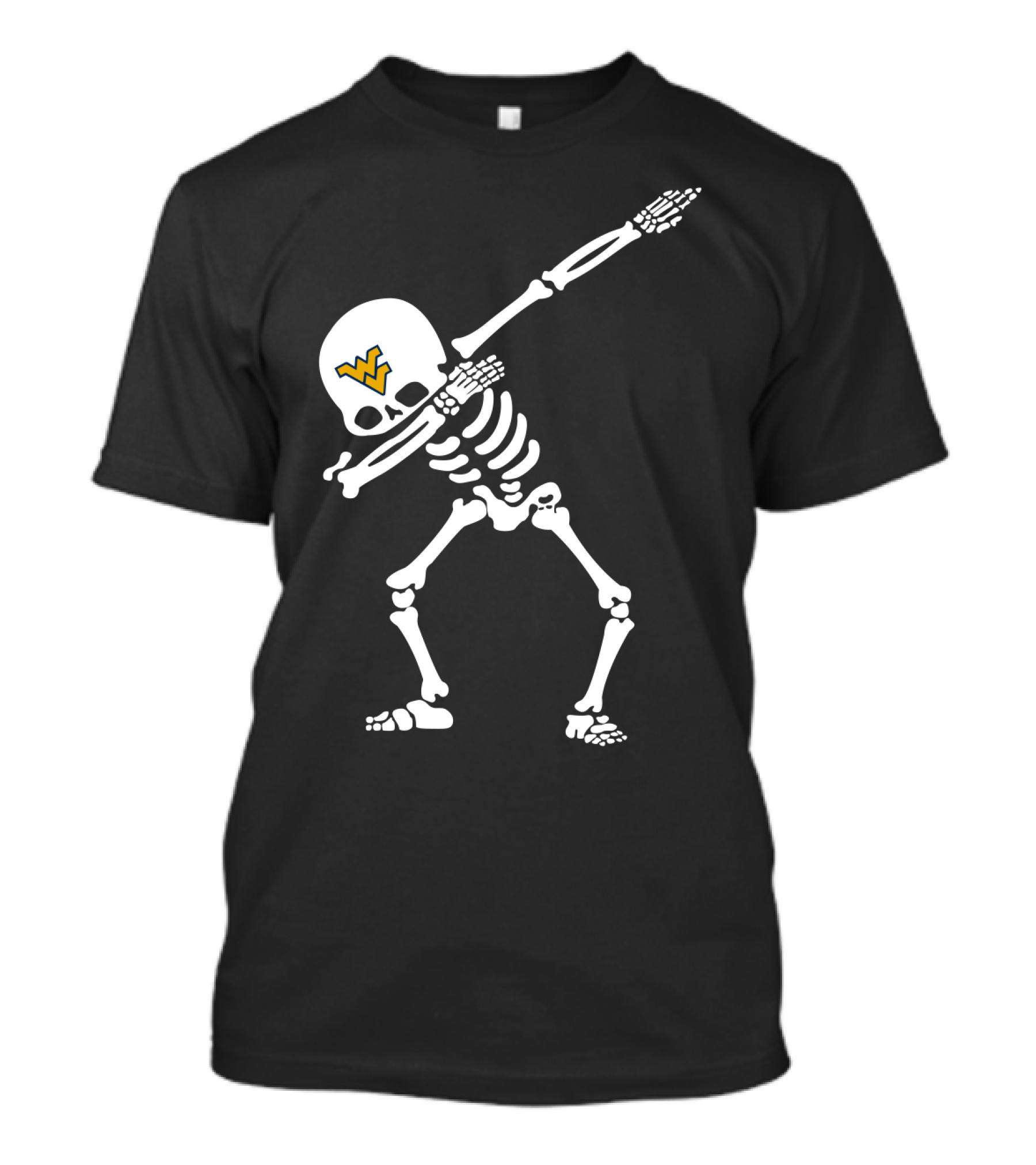 Wvu Football Skeleton Dabbing Pose T-Shirt