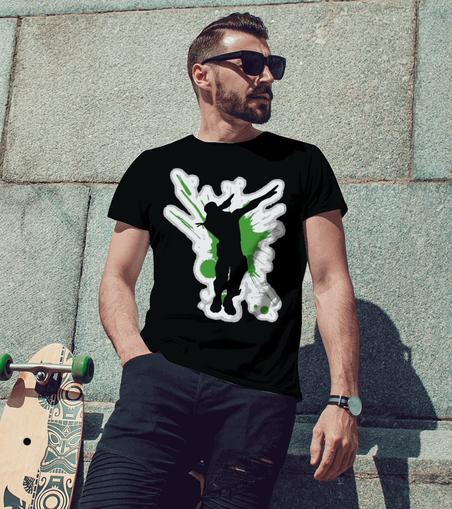 Dane Dab Silhouette Green Splatter T-Shirt