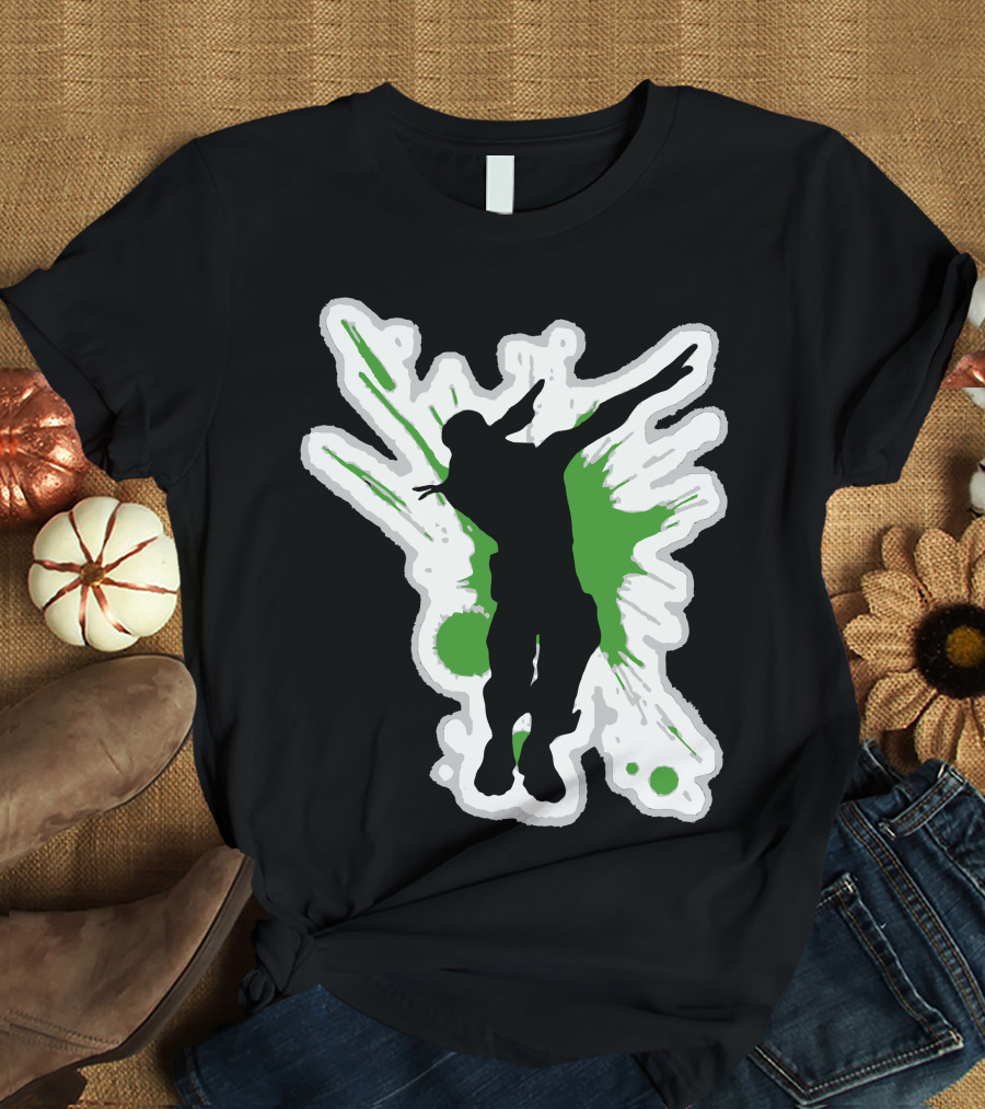 Dane Dab Silhouette Green Splatter T-Shirt