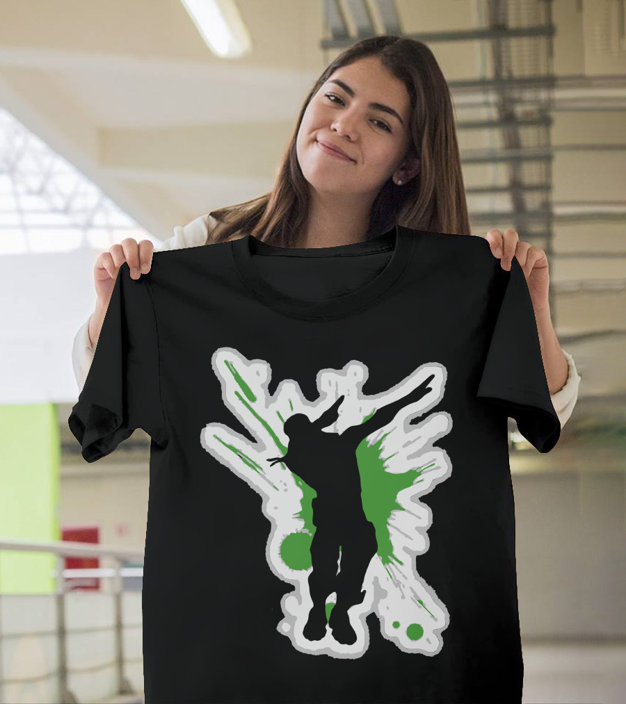 Dane Dab Silhouette Green Splatter T-Shirt