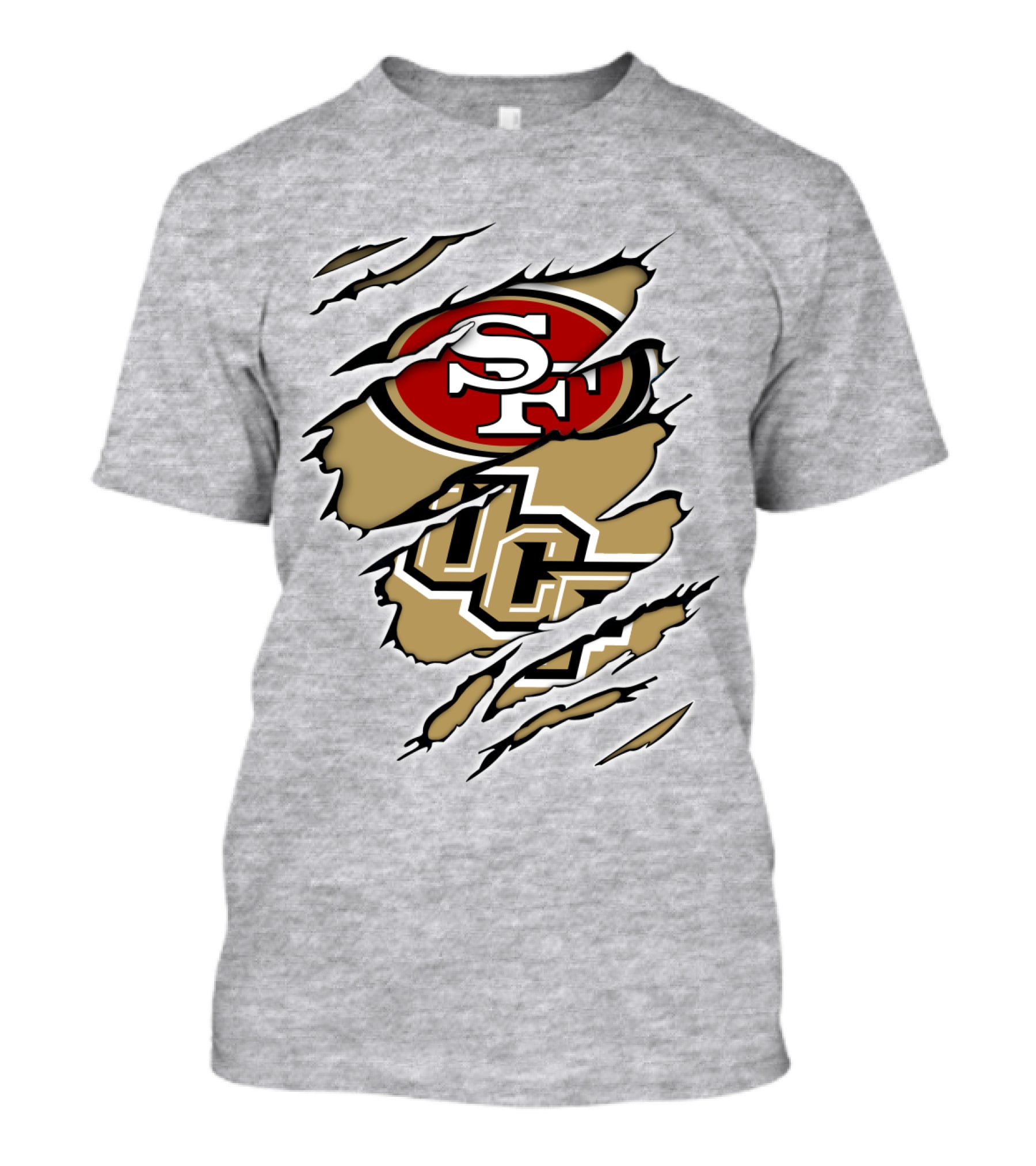 San Francisco 49ers And UCF Knights Torn T-Shirt