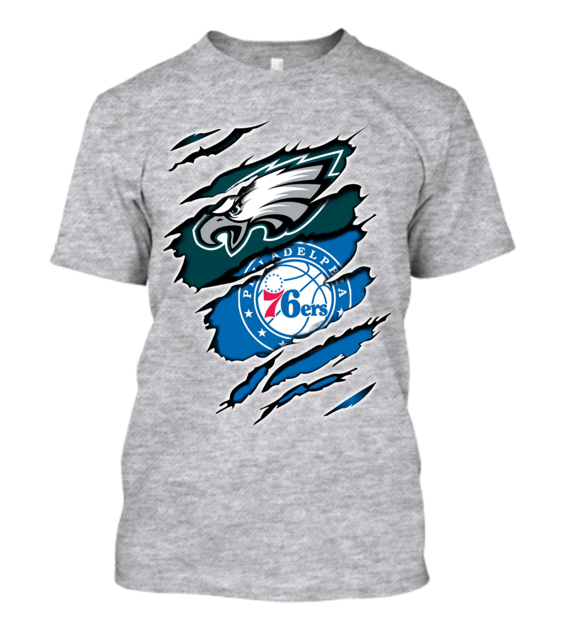 Philadelphia Eagles 76ers Rip Claw T-Shirt