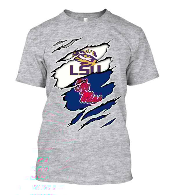 LSU Tigers Ole Miss Rebels Splattered Team T-Shirt