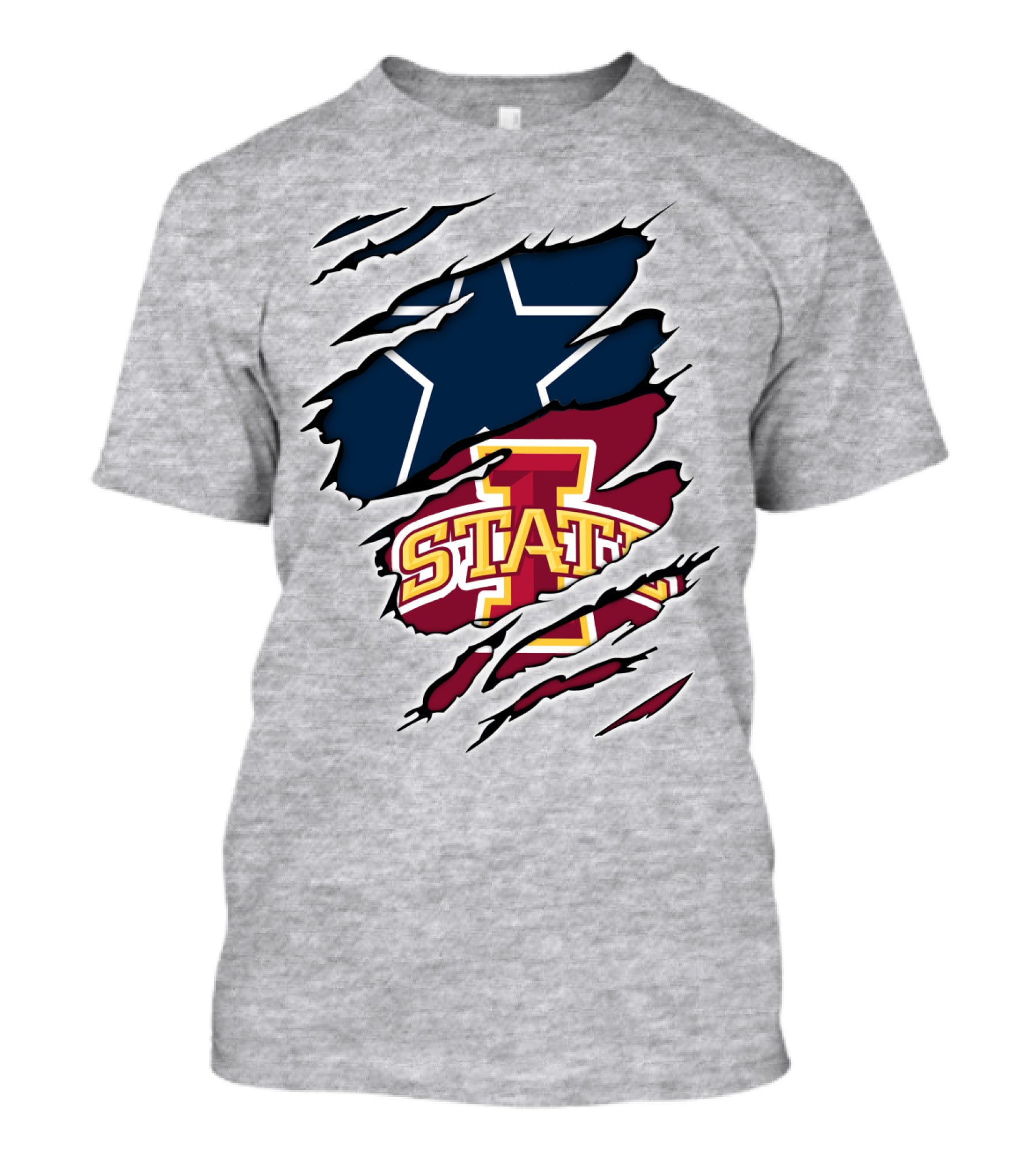 Ripped Dallas Star Iowa State Cyclones T-Shirt