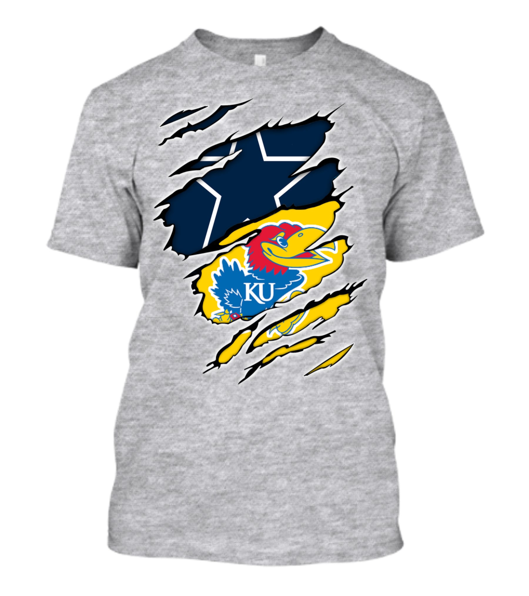 Dallas Cowboys Kansas Jayhawks Unique Blend T-Shirt