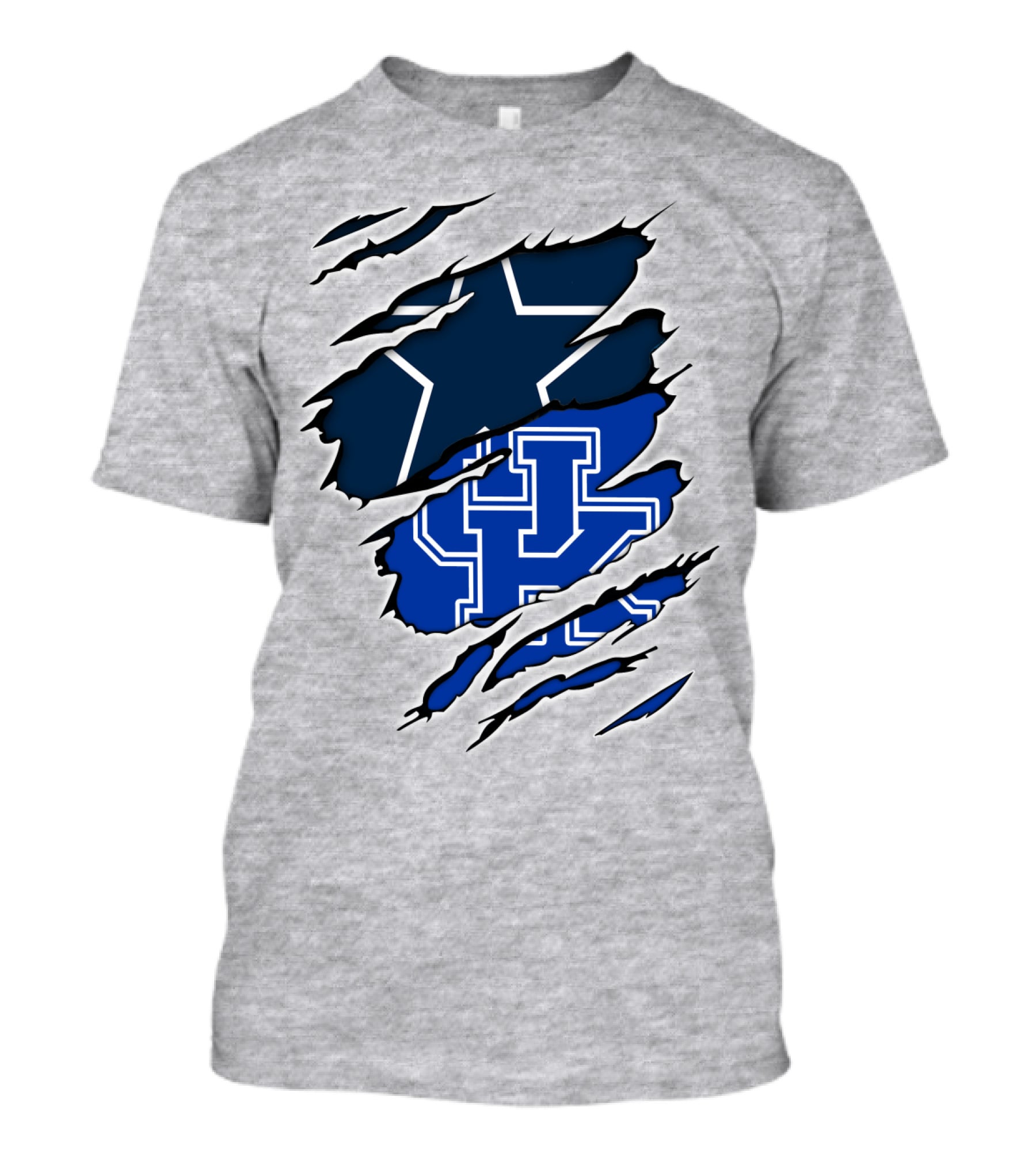 Dallas Cowboys Kentucky Wildcats Rip Effect T-Shirt