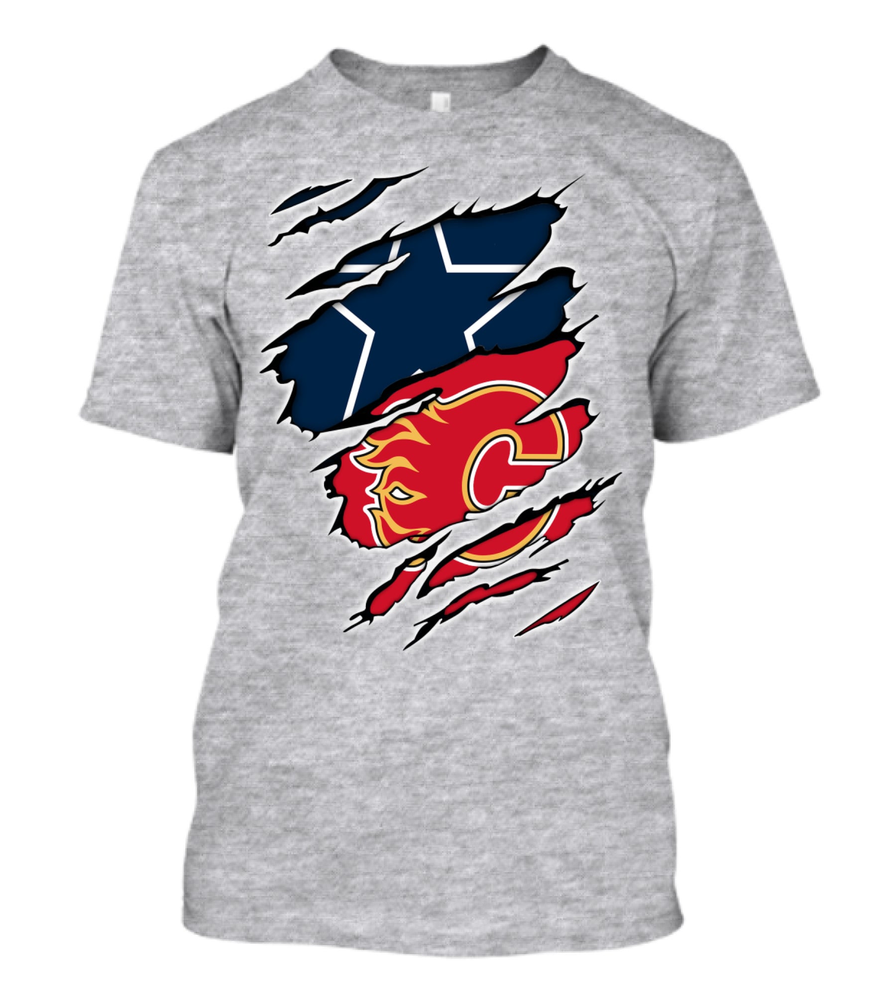 Dallas Cowboys Calgary Flames Rivalry Crossover T-Shirt
