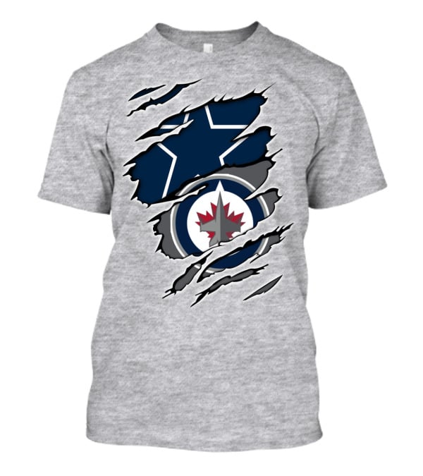 Cowboys Jets Logos Rip T-Shirt