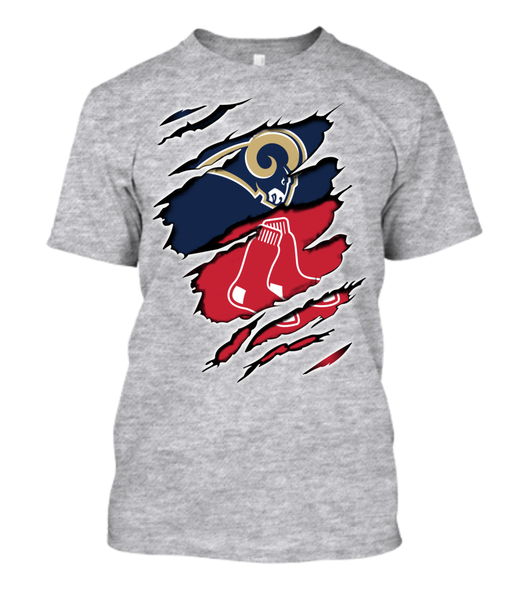 Rams Redsox Logos Fusion T-Shirt