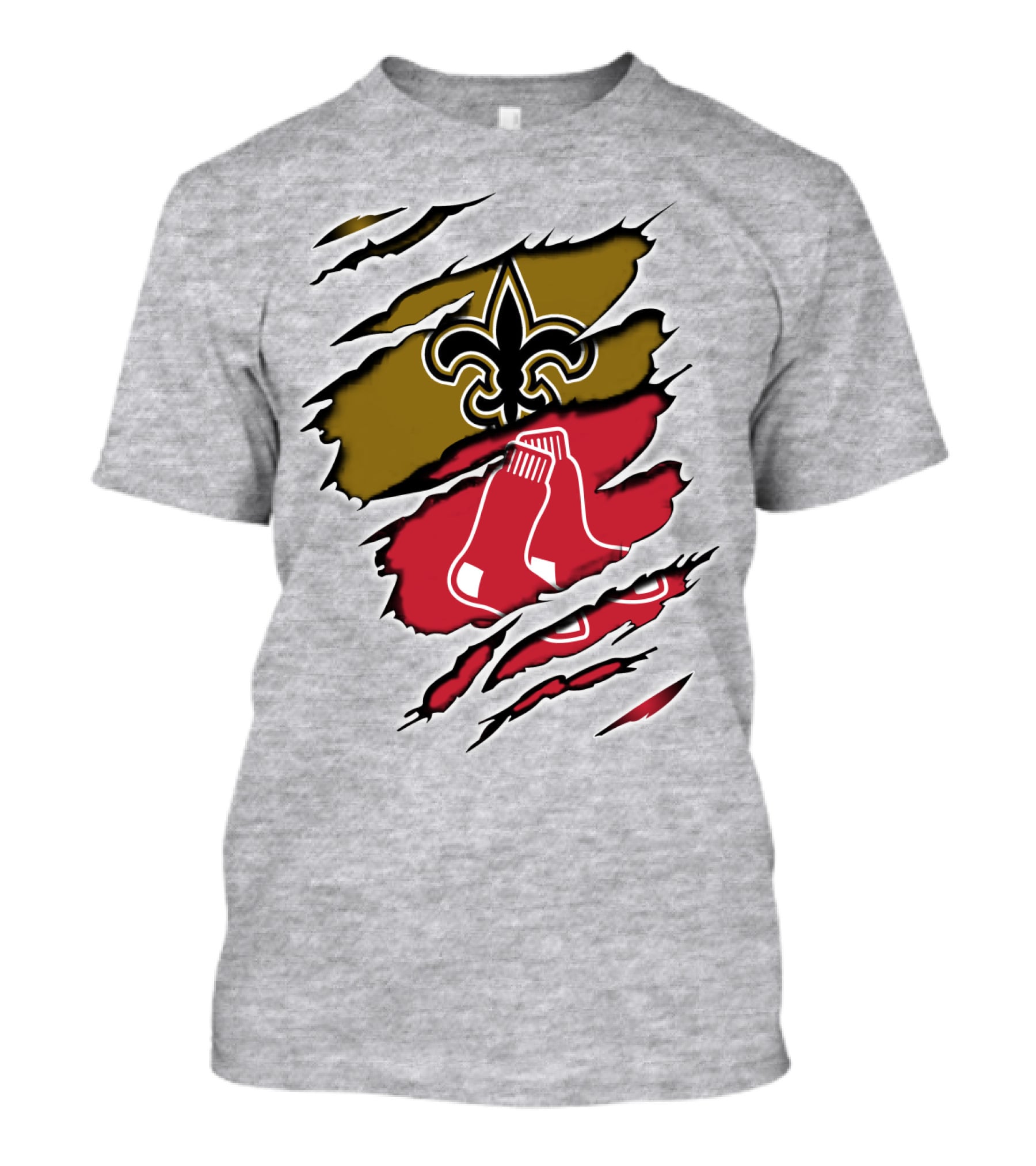 Saints Redsox Fleur-de-Lis And Red Socks Inspired T-Shirt