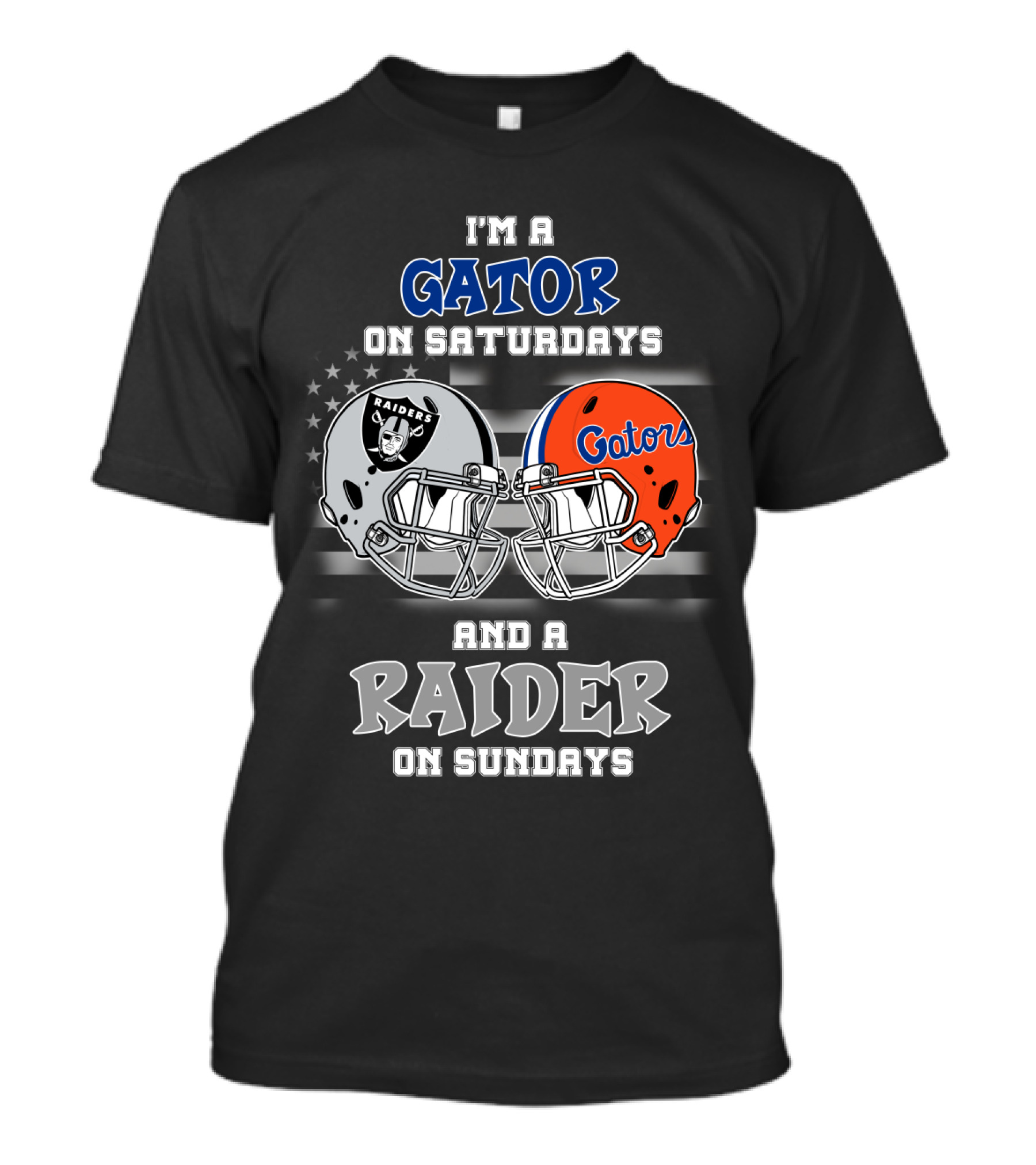 I'm A Gator On Saturdays And A Raider On Sundays Gators Raiders Helmet T-Shirt