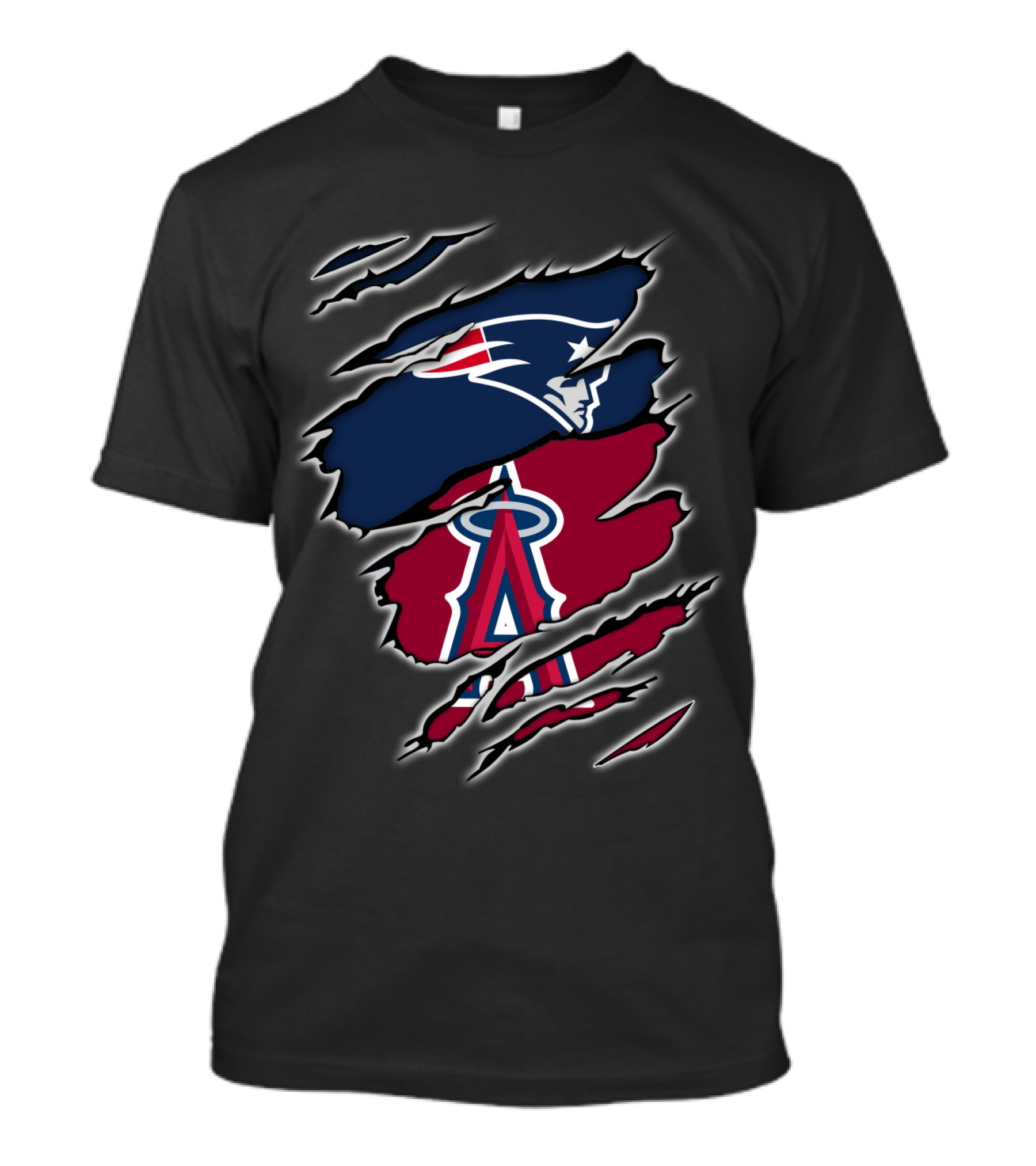 Patriots And Angels NFL MLB Mashup T-Shirt