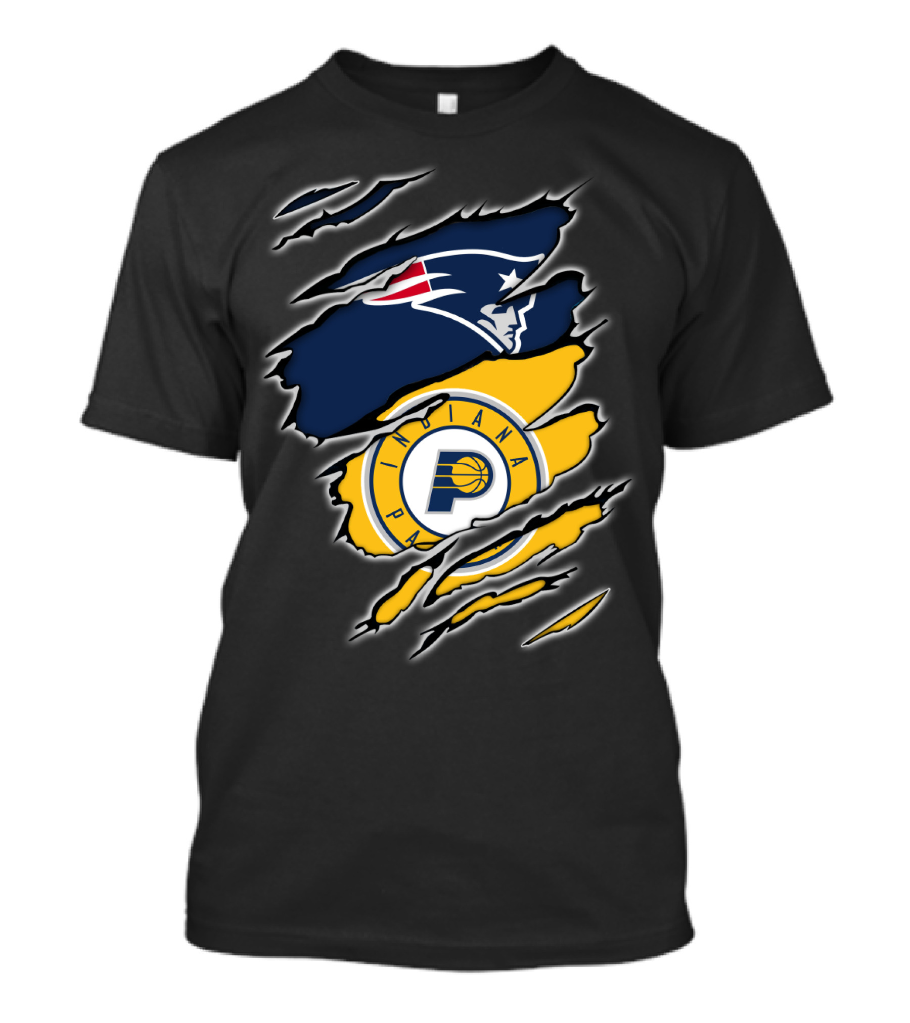 New England Patriots And Indiana Pacers Logos Combined T-Shirt