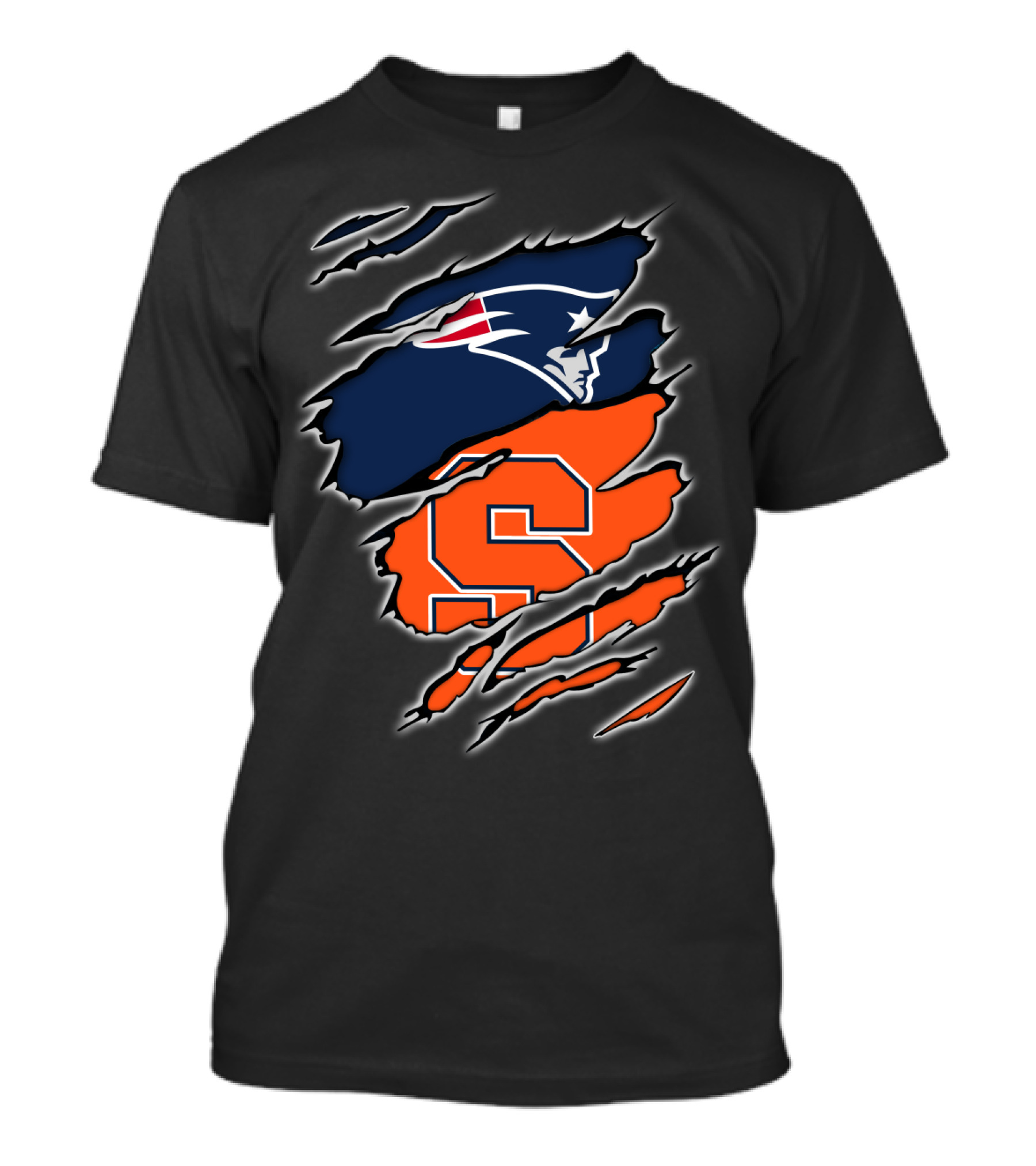 Patriots And Syracuse Torn T-Shirt