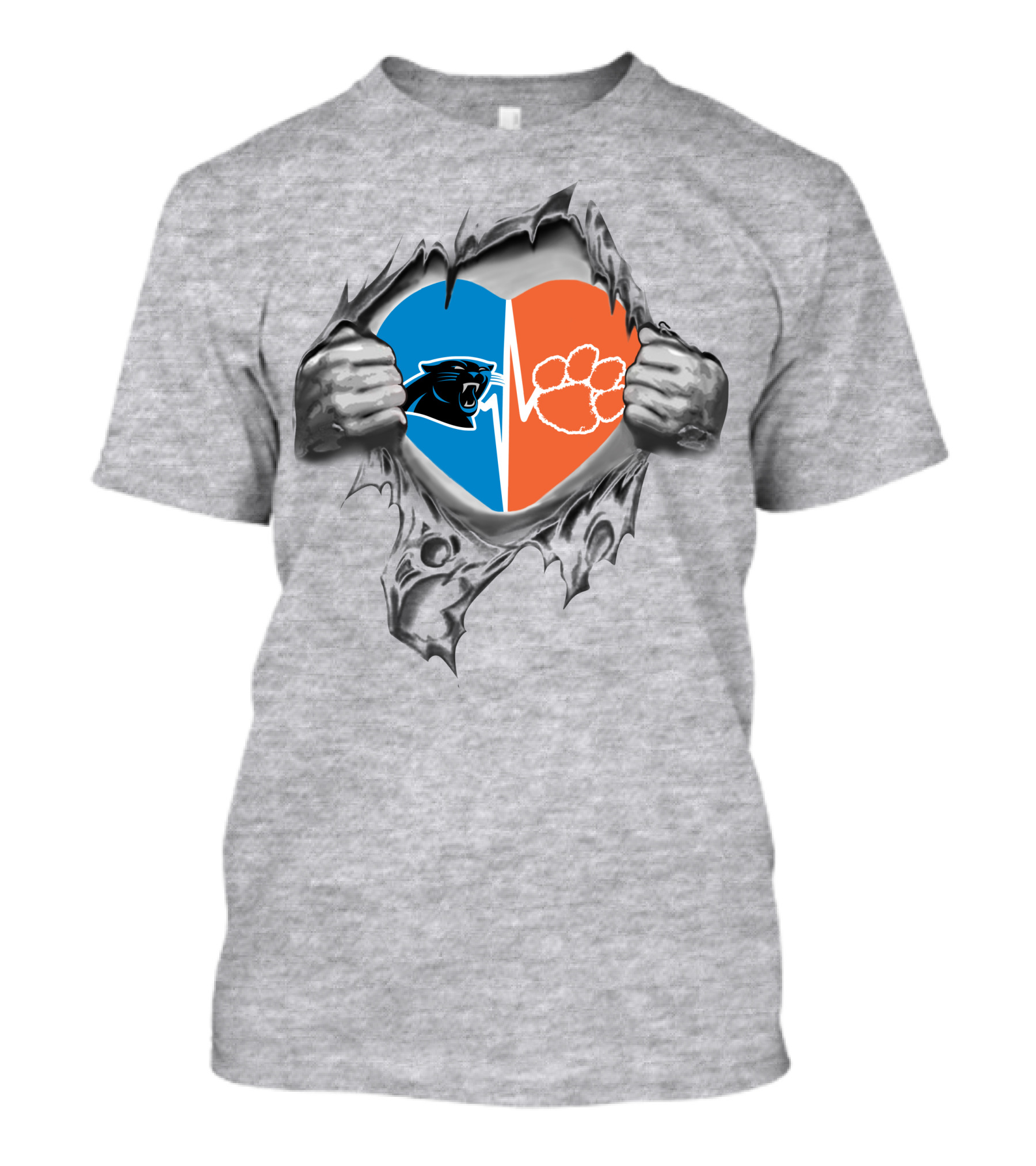 Panthers Clemson Heartbeat Split T-Shirt