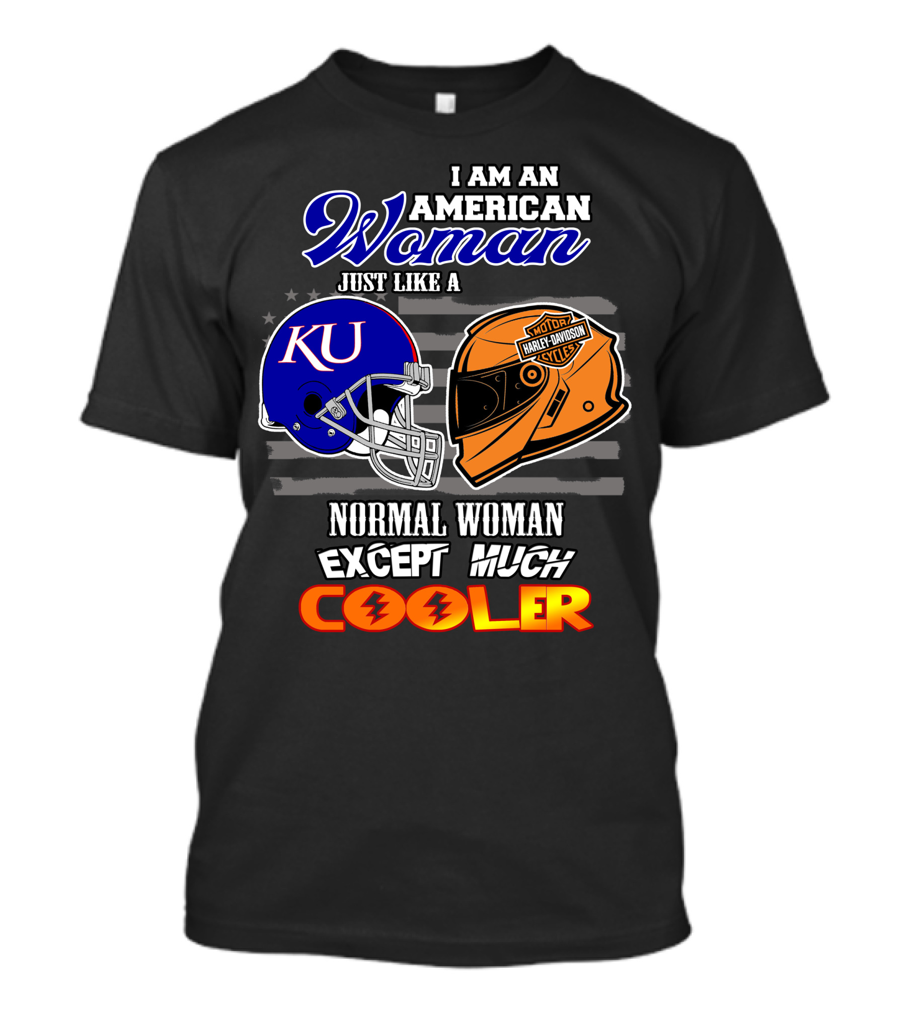 American Woman Ku Helmet Harley Davidson Cooler T-Shirt