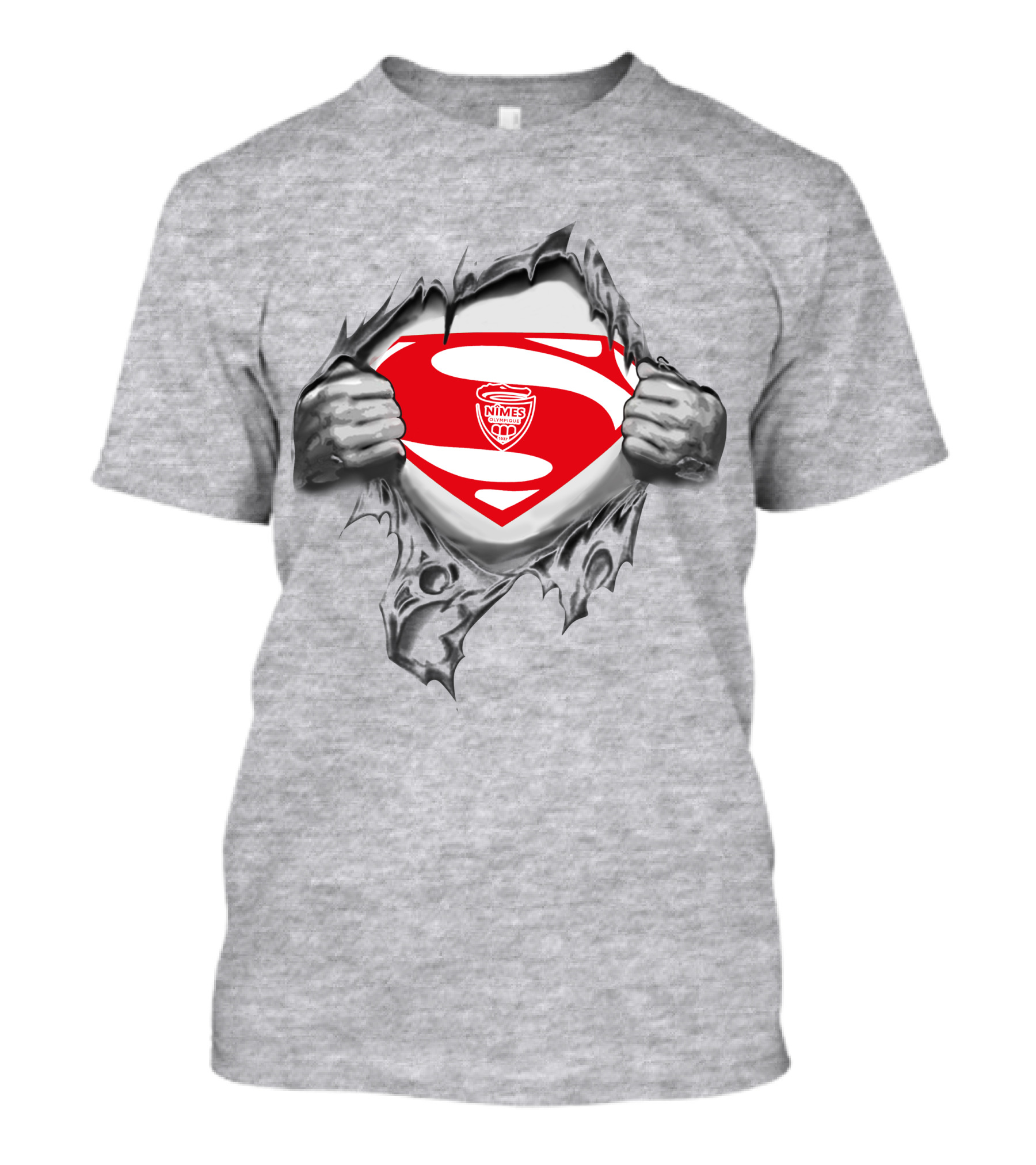 Nimes Olympique Superman Logo Reveal T-Shirt