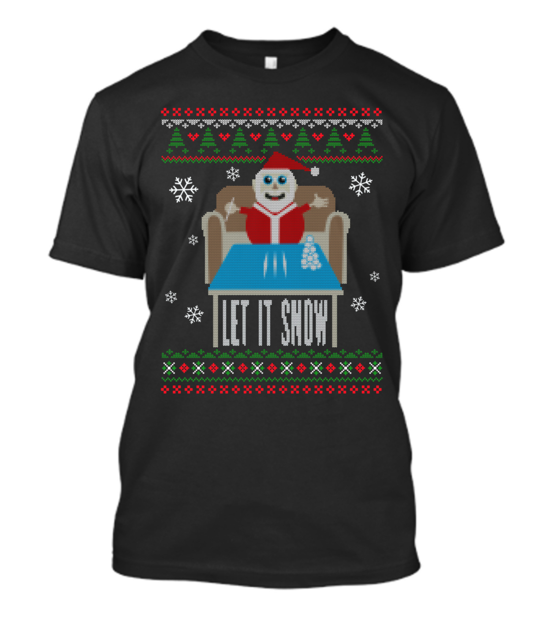 Cocain Funny Let It Snow Party Santa Christmas Holiday T-Shirt