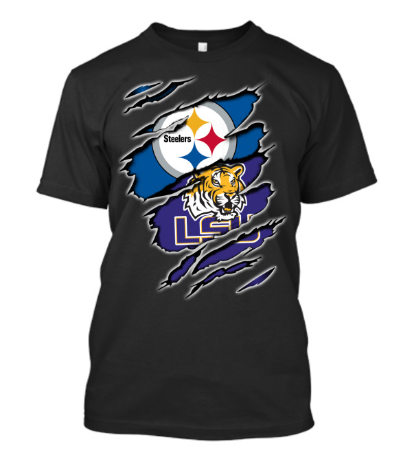 Steelers LSU Tigers Logo Fusion T-Shirt