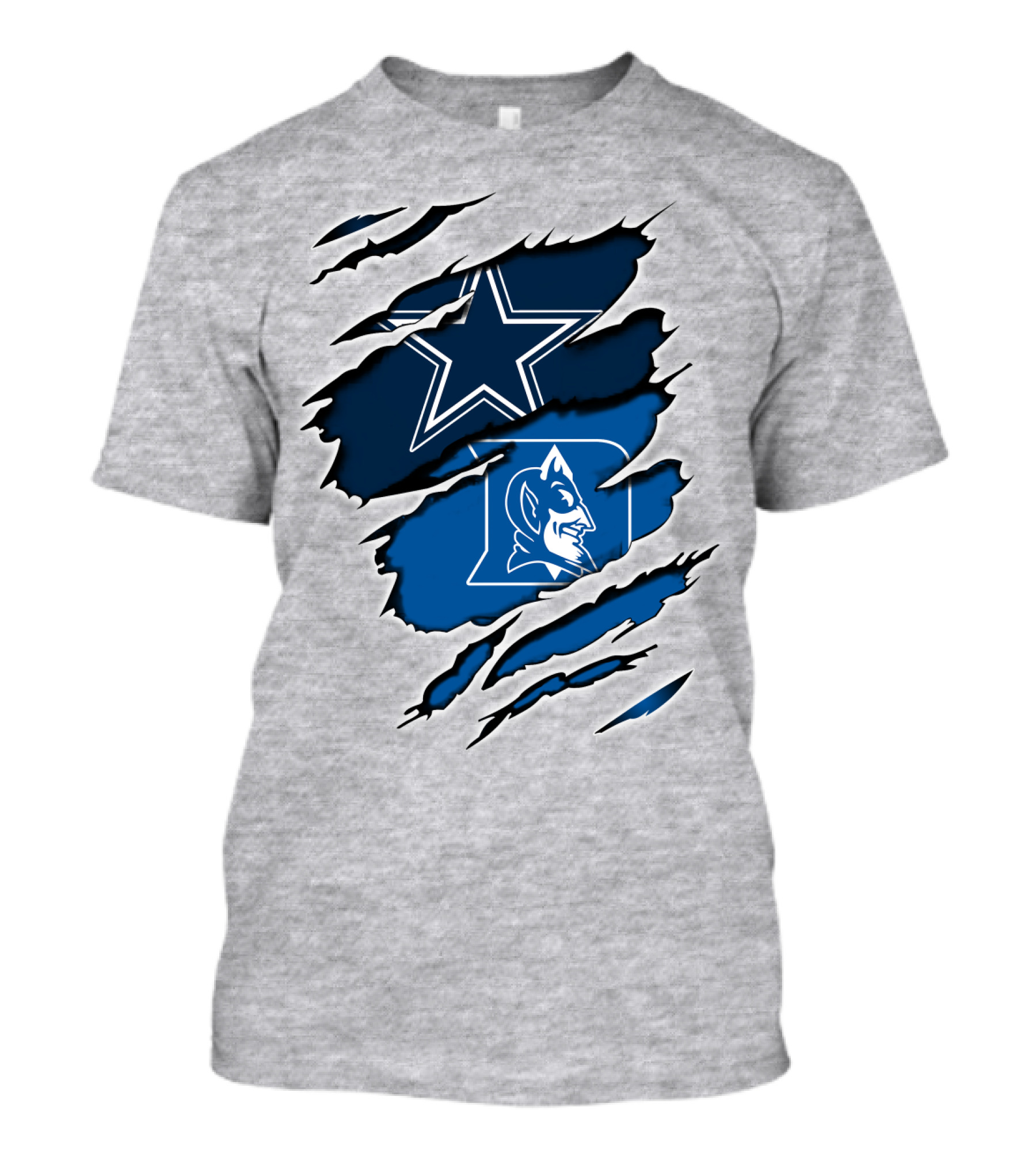 Dallas Cowboys Star Duke Blue Devils Tear T-Shirt