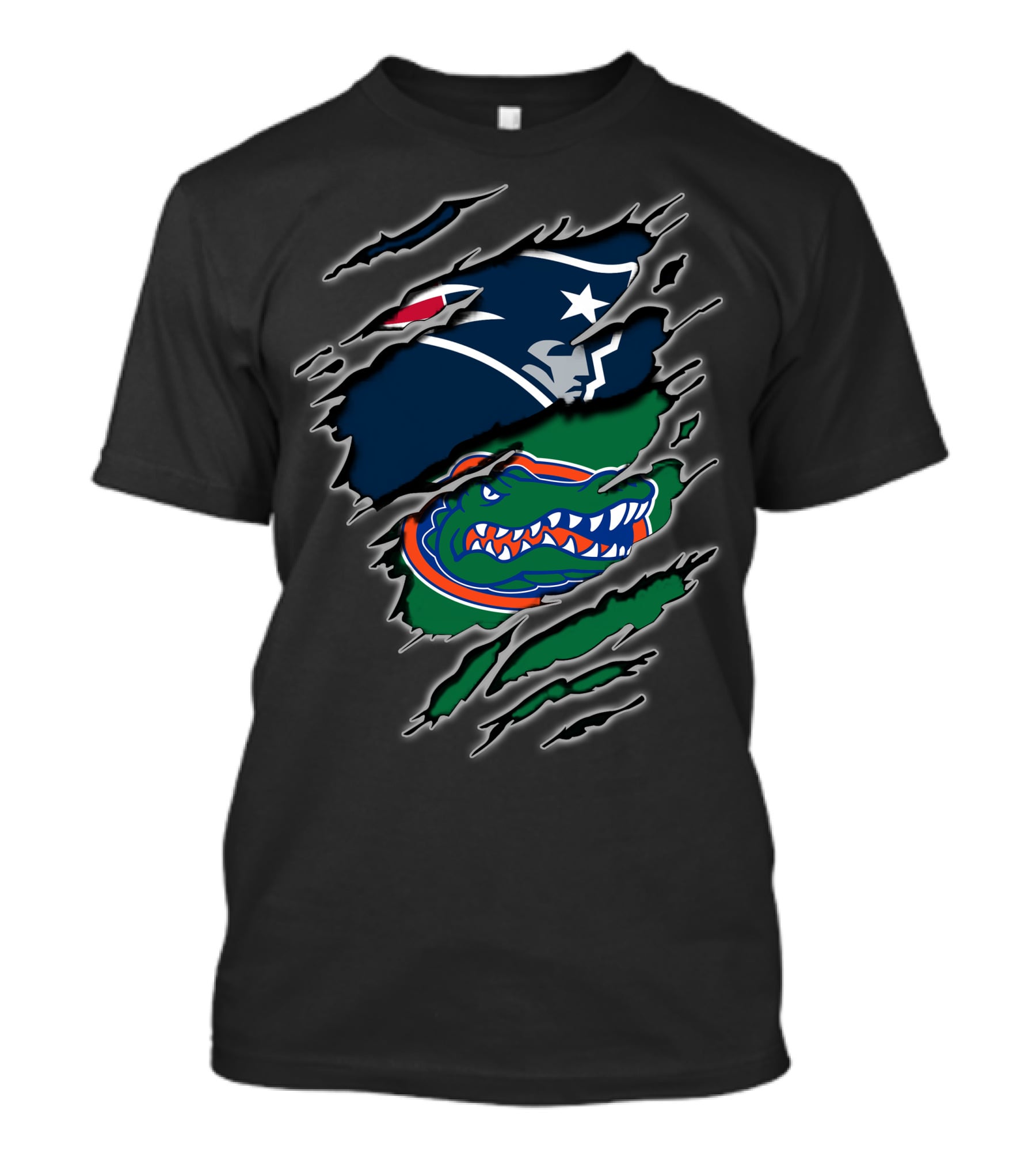 Patriots Gators Logo Crossover Featuring Iconic Team T-Shirt