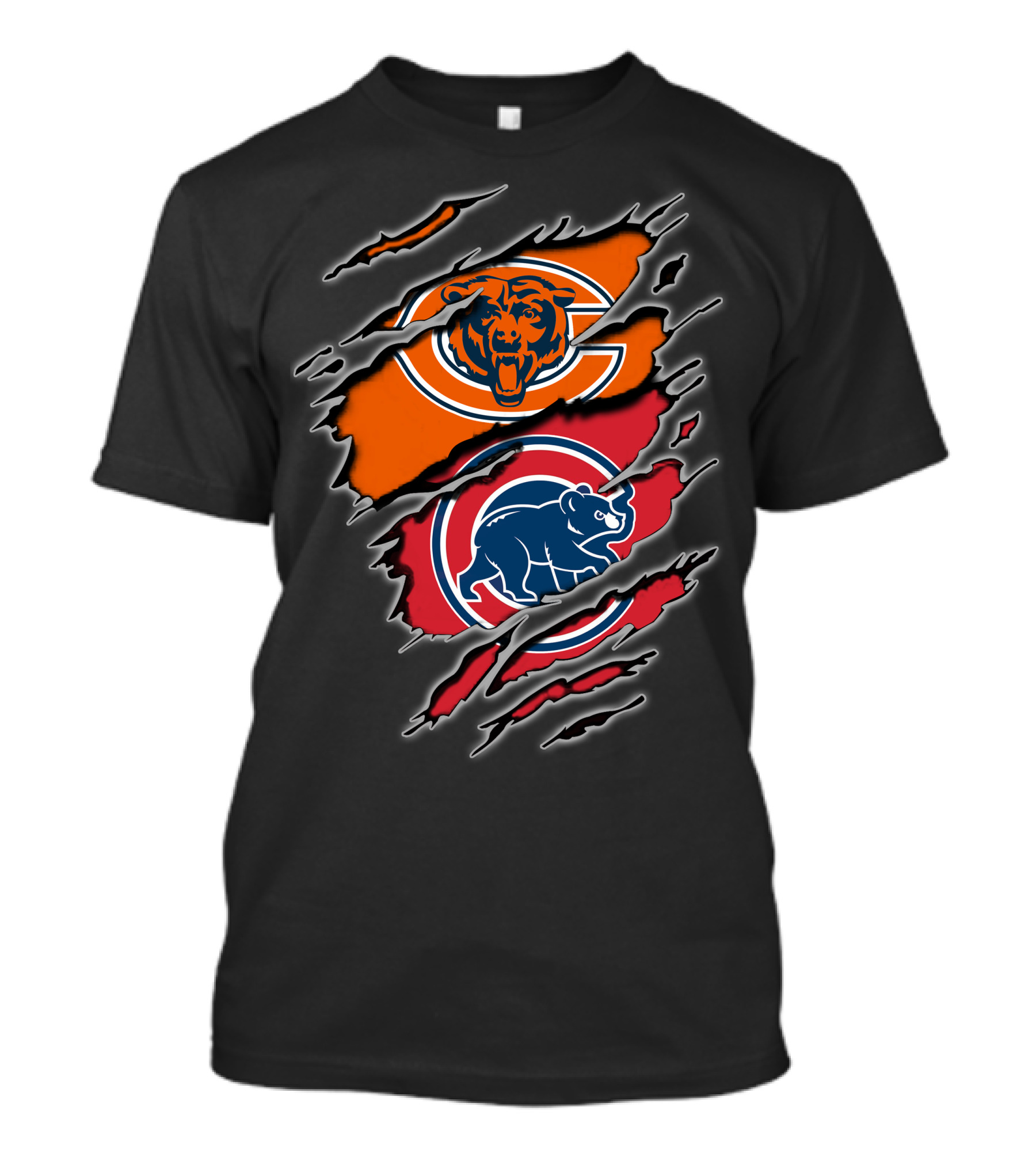 Chicago Bears Chicago Cubs Logo Mashup T-Shirt