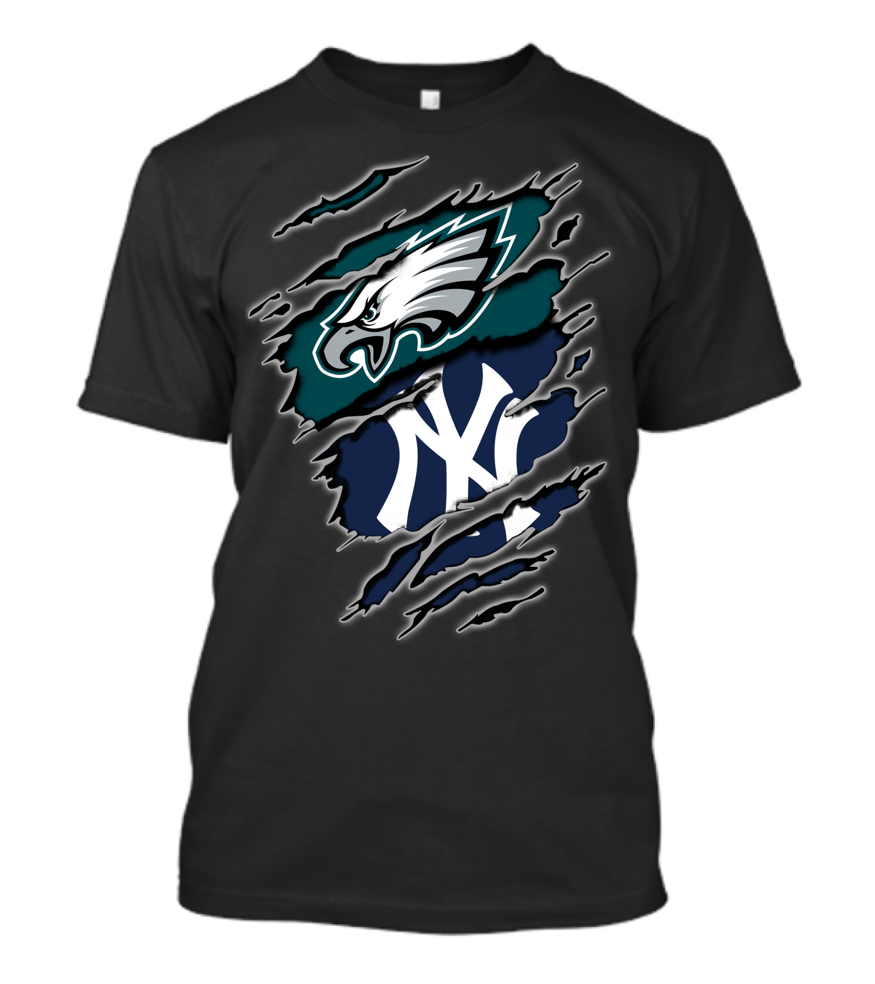 Eagles Yankees Logos Fusion T-Shirt