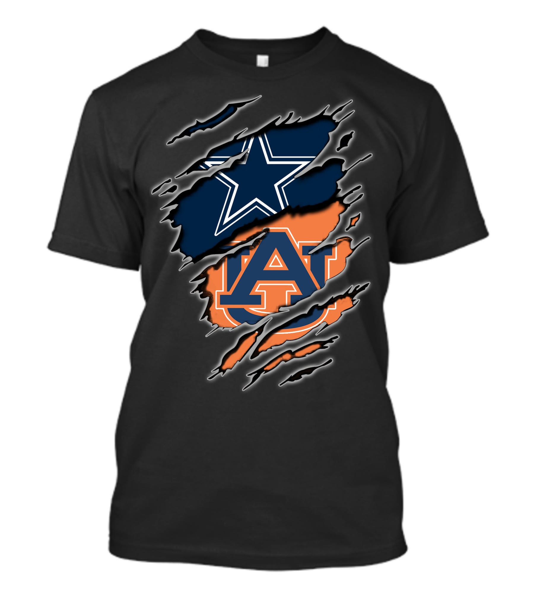 Cowboys Star Auburn Tigers Logo Fusion T-Shirt