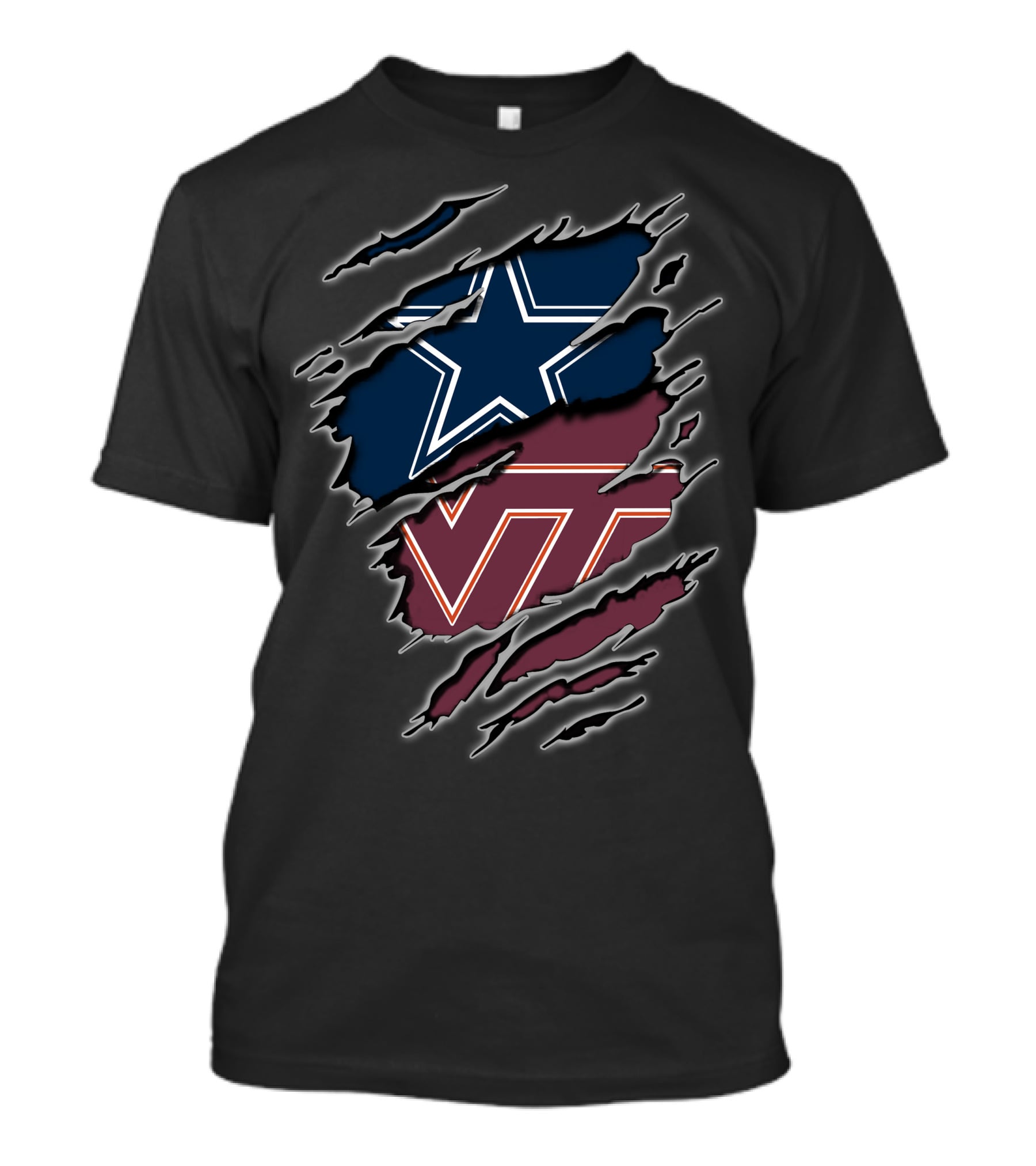 Dallas Cowboys Virginia Tech Hokies Collaboration T-Shirt
