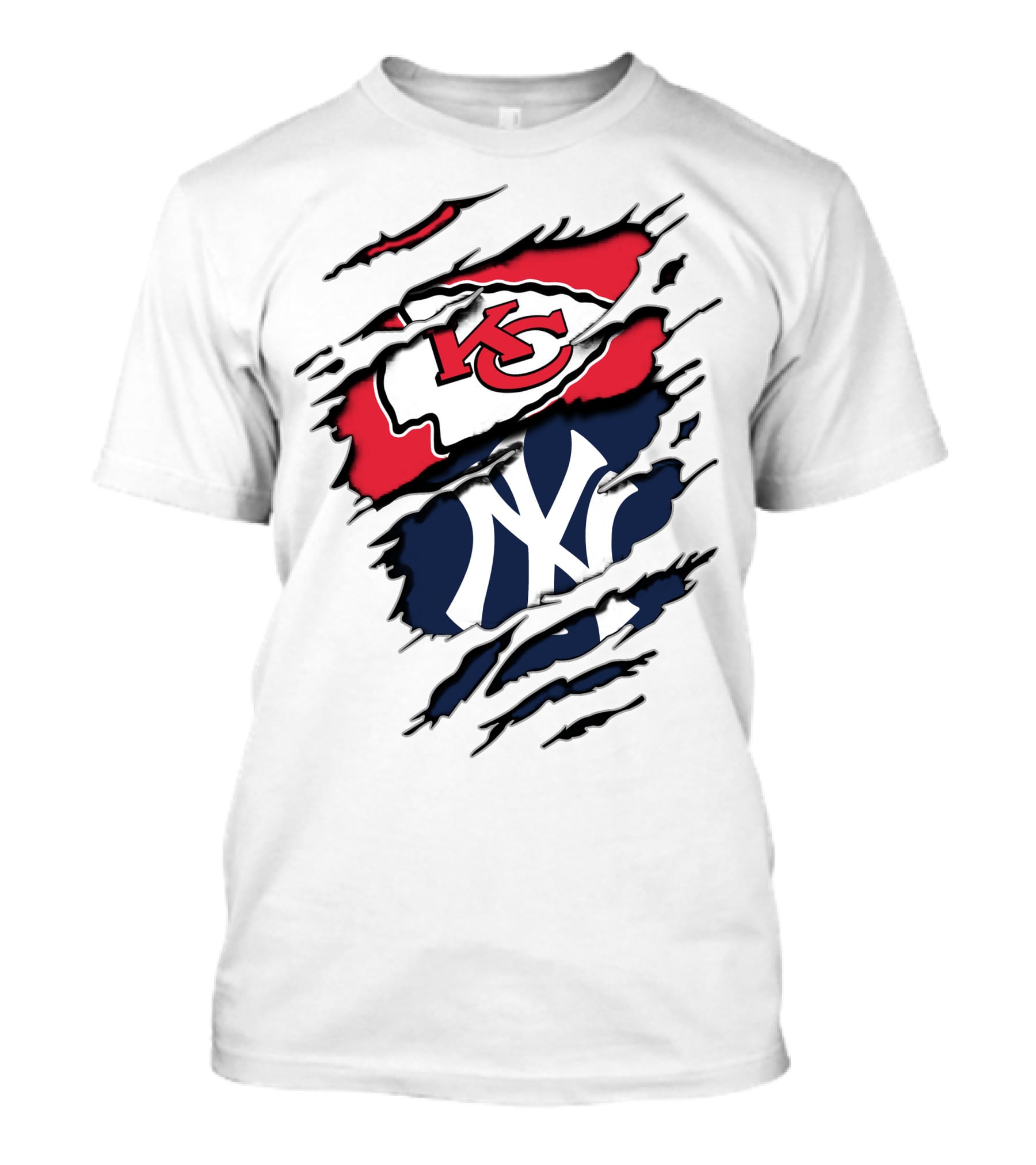 Kansas City Chiefs New York Yankees Logos Clash T-Shirt