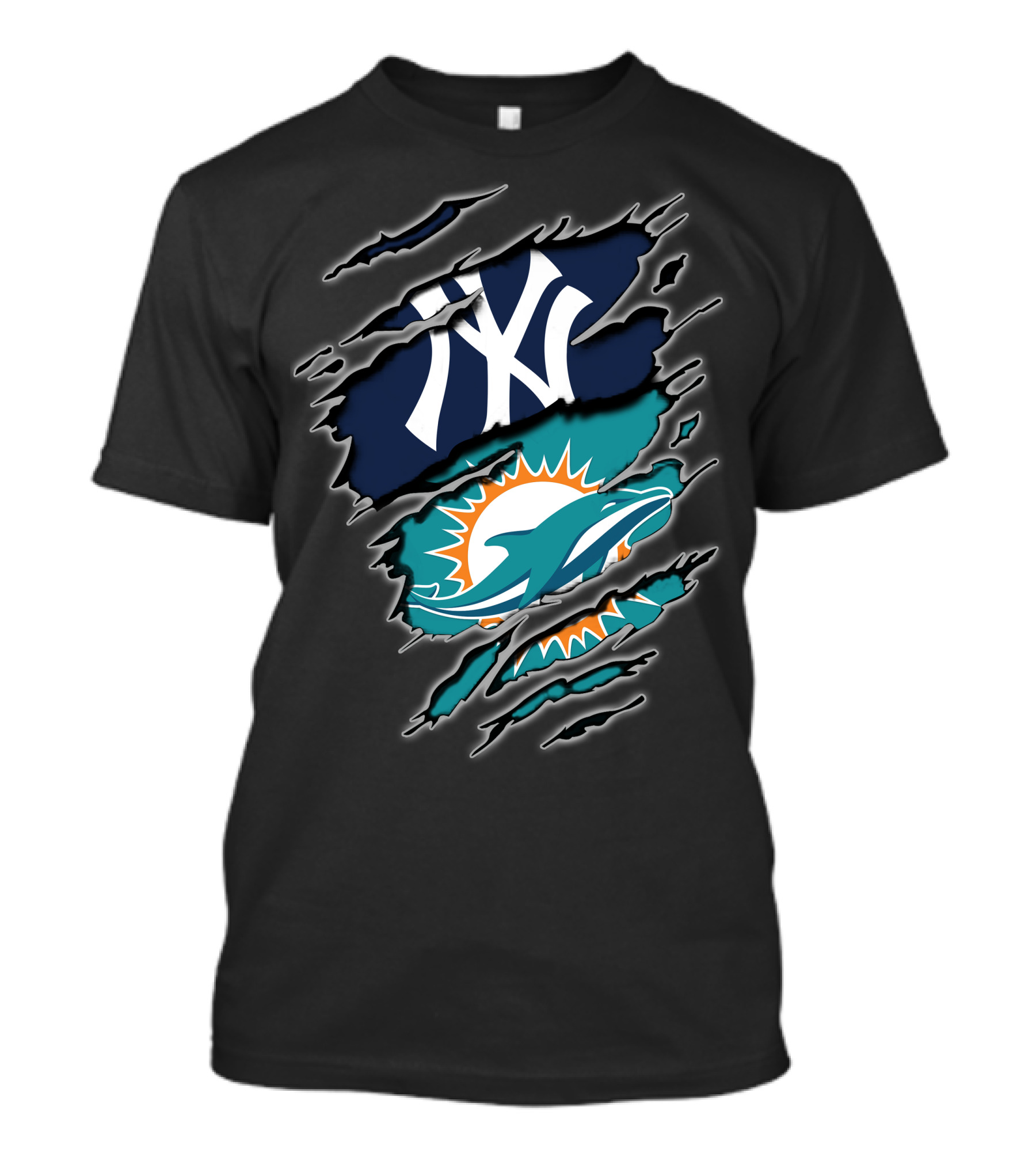 Yankees Dolphins Logos Fusion T-Shirt