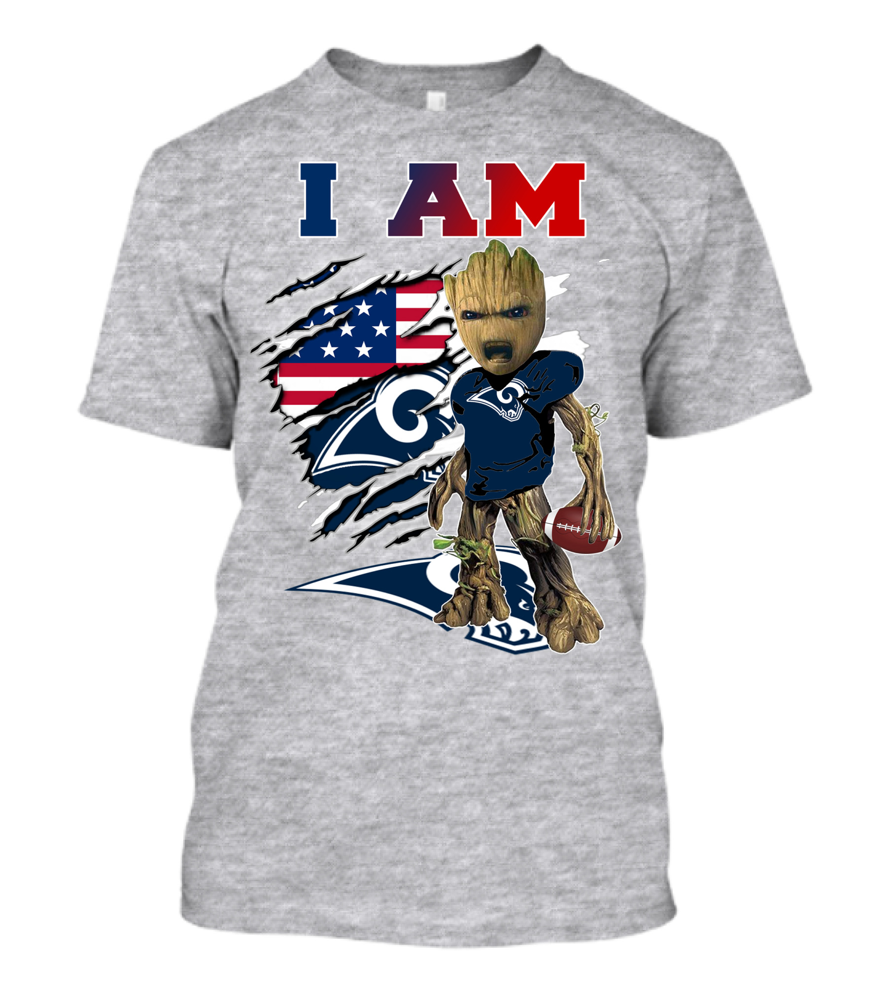 I Am Rams American Football Character Blend T-Shirt