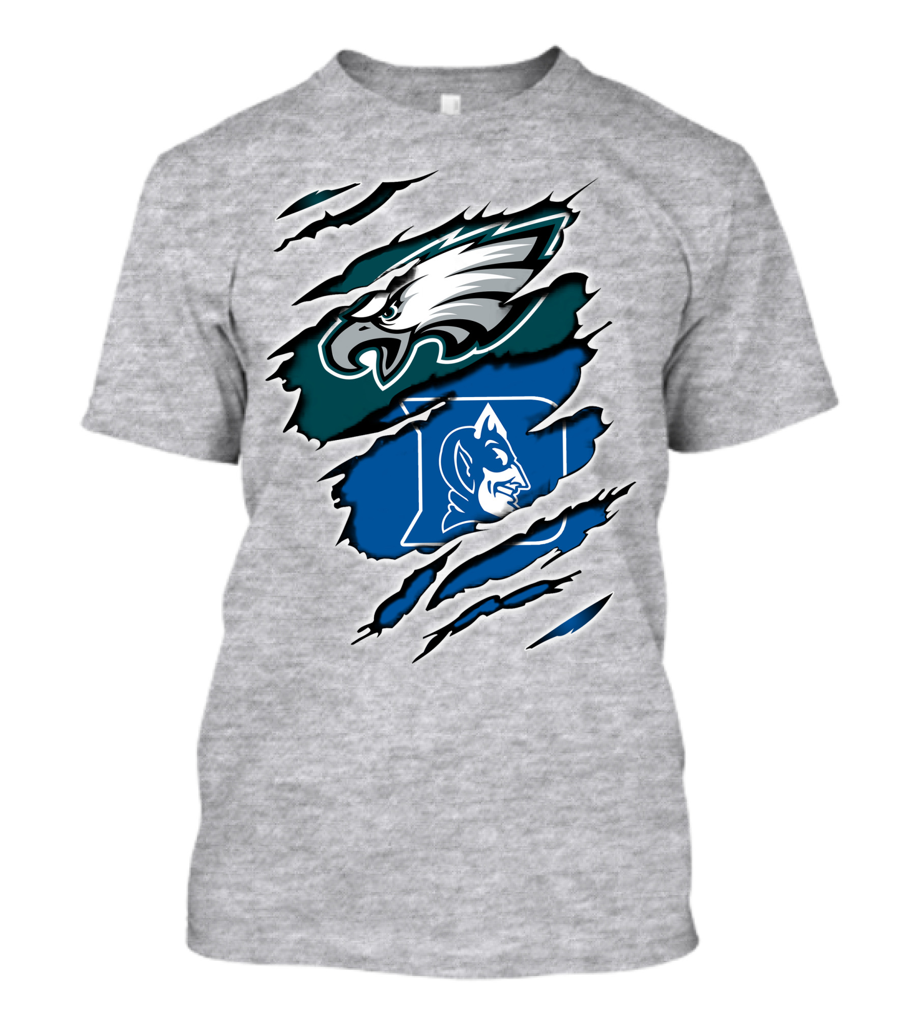 Eagles Duke Blue Devils Ripped Claw T-Shirt
