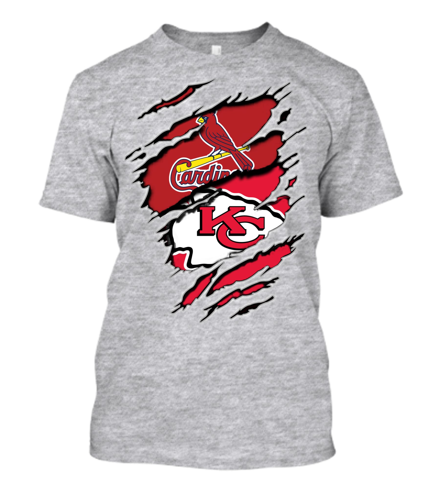 Cardinals Baseball Chiefs Football Fan Mashup T-Shirt
