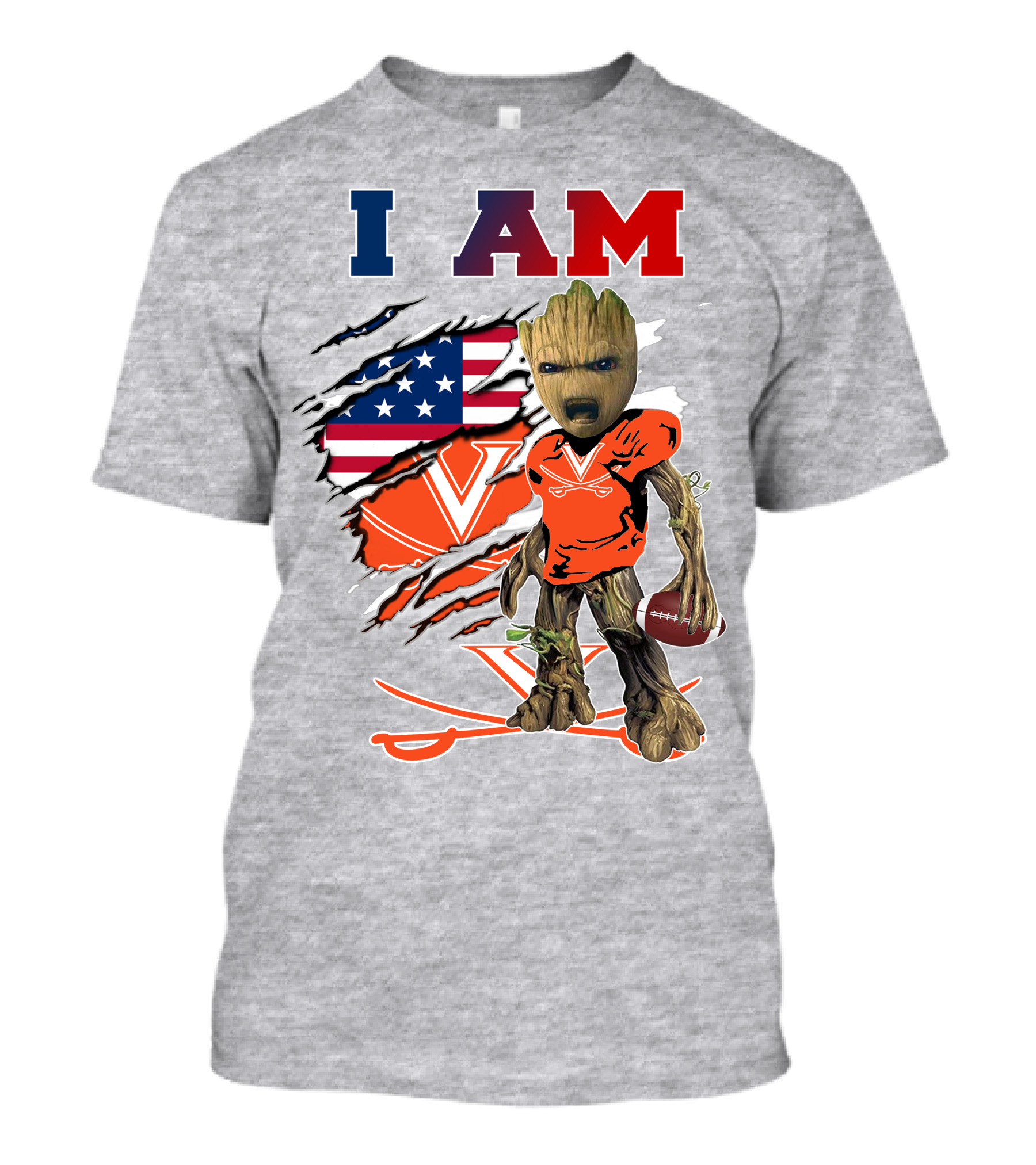 I Am American Football Cavaliers Virginia Groot T-Shirt