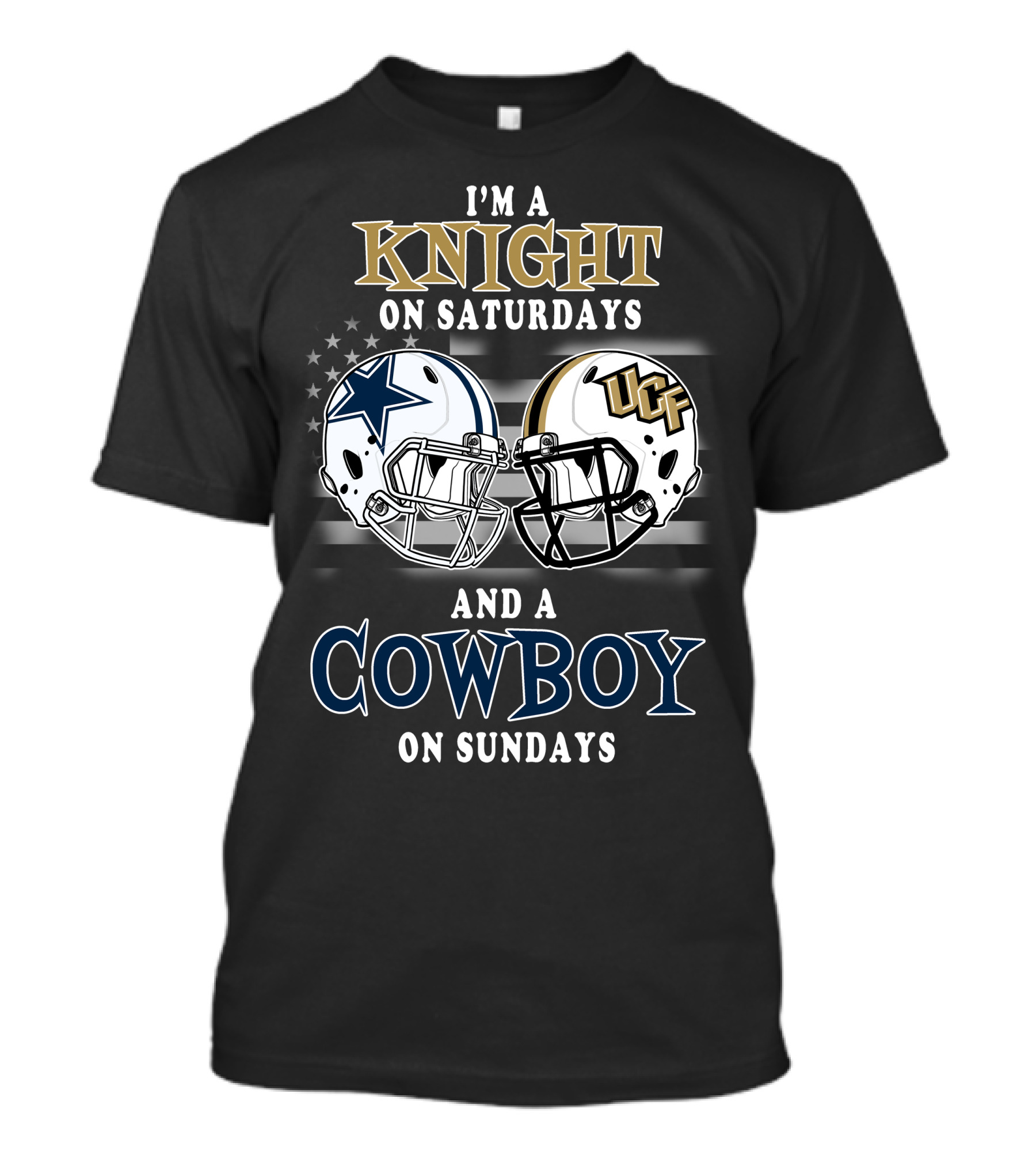 I'm A Knight On Saturdays And A Cowboy On Sundays Ucf Cowboys Football Helmets T-Shirt