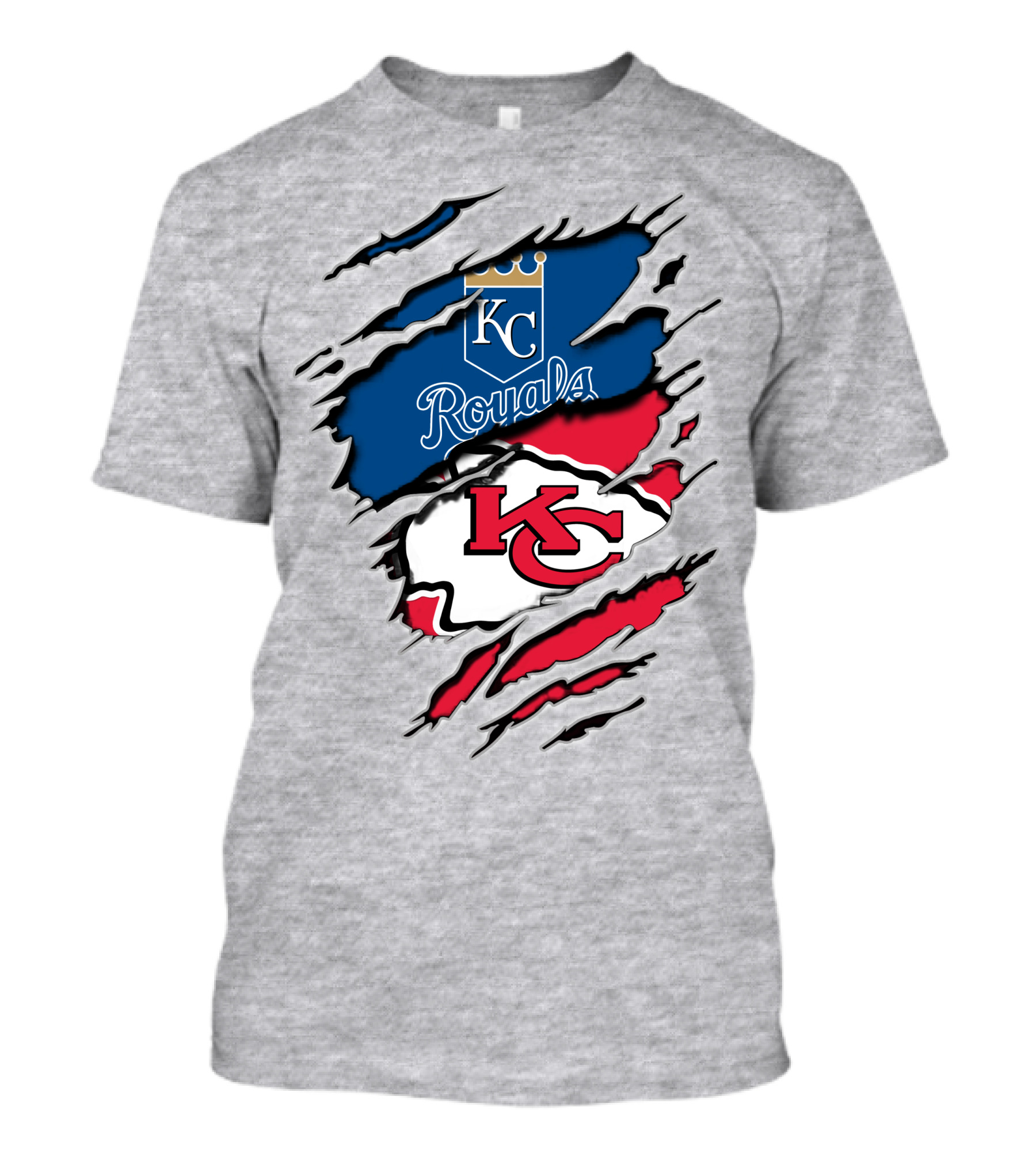 Kansas City Chiefs Royals Kc Logo Fusion T-Shirt