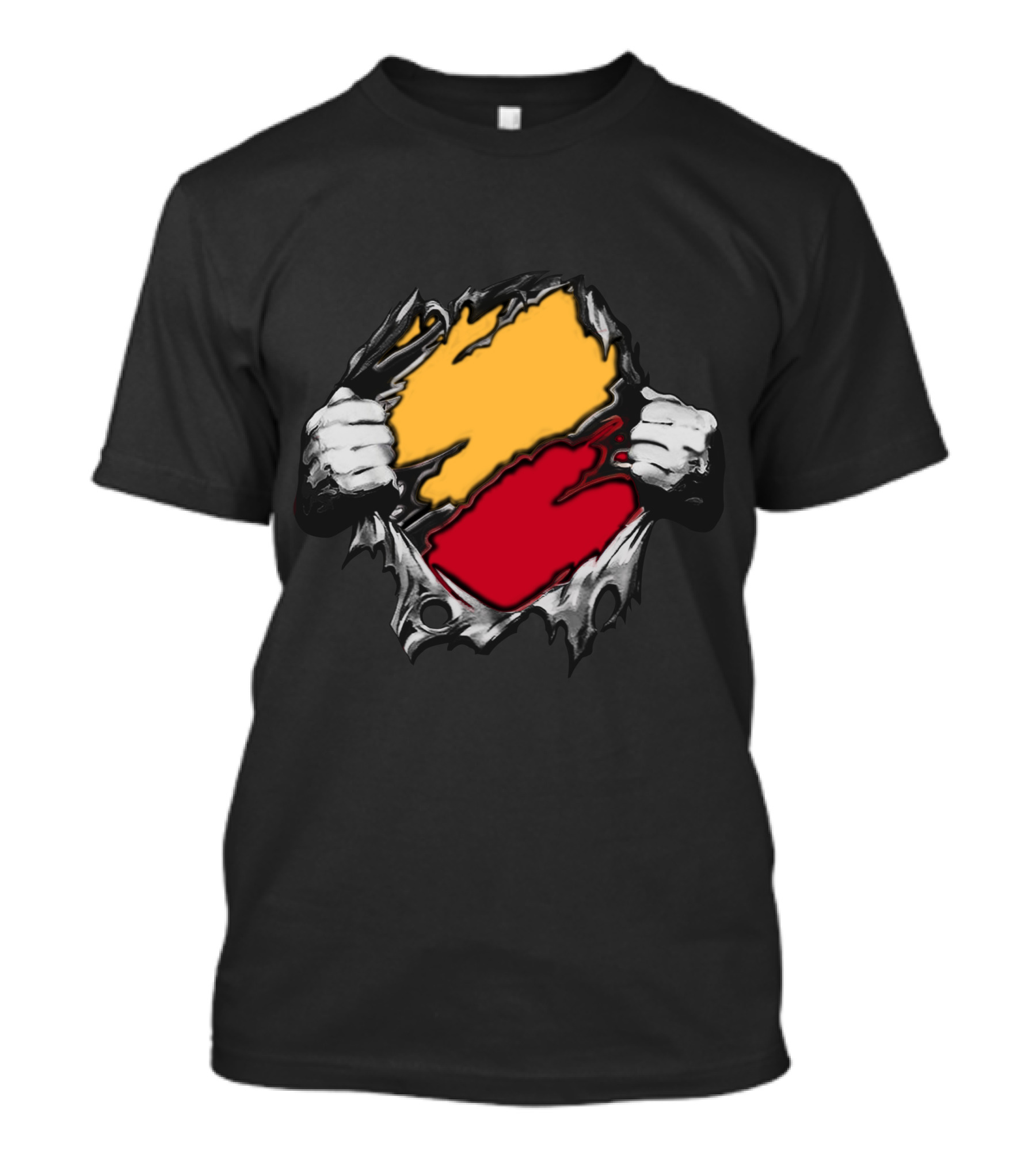 As Bold Tearaway Design In Red And Gold T-Shirt