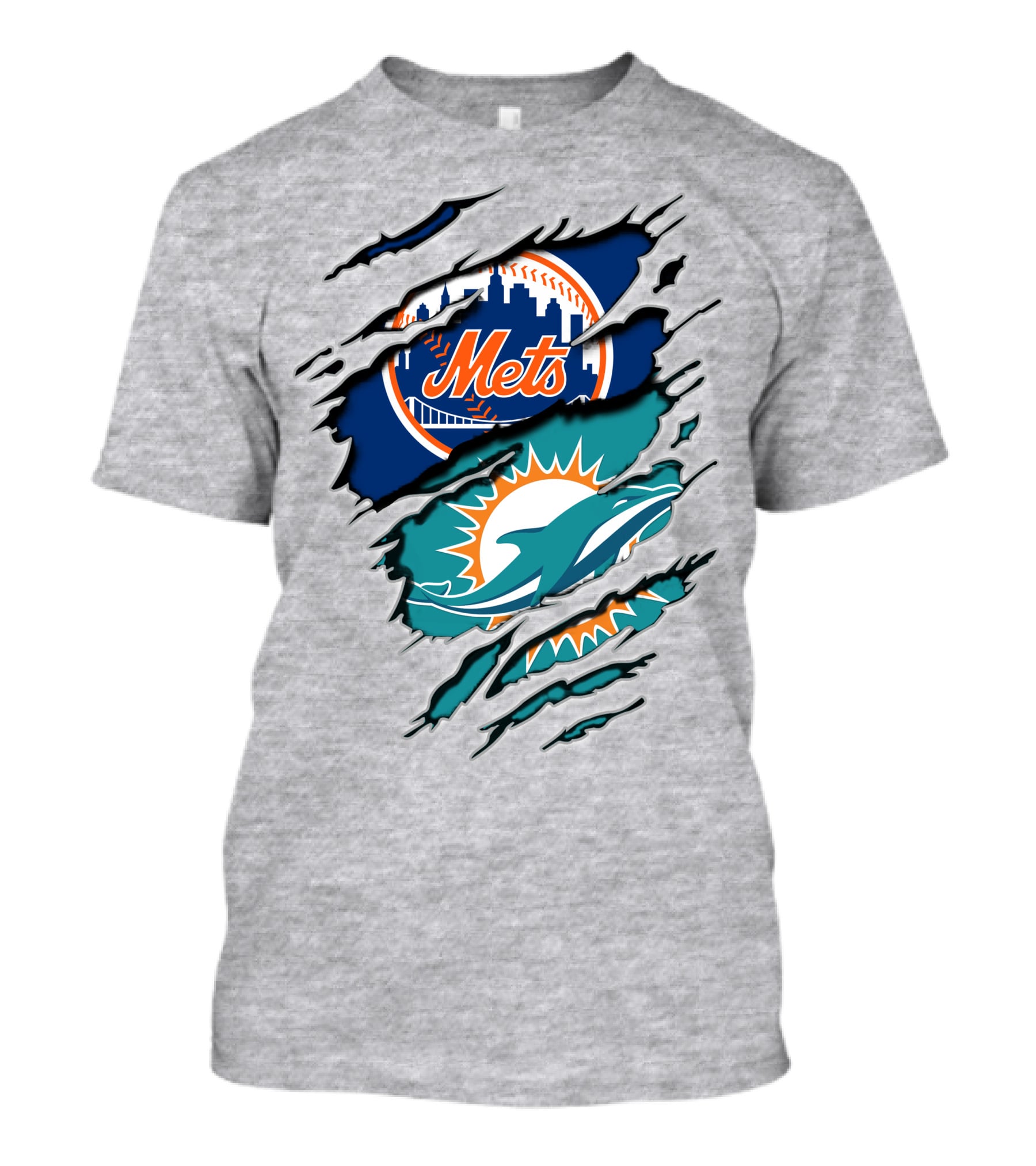 Mets Dolphins Crossover Sports Fan T-Shirt