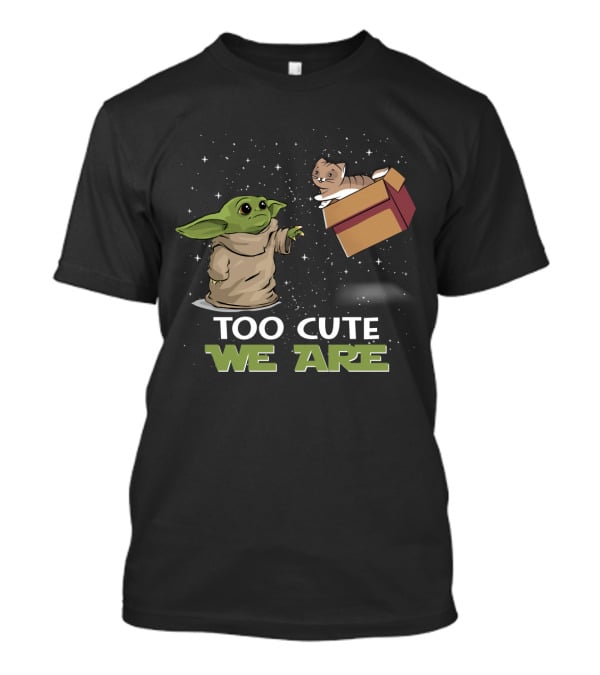 Too Cute We Are Baby Yoda And Cat T-Shirt