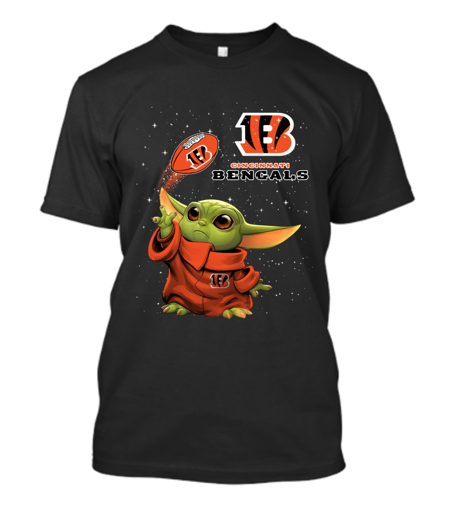 Cincinnati Bengals Baby Yoda Force Powers Football Team T-Shirt