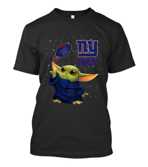 Baby Yoda NY Giants Football Fan Star Wars Mandalorian Fusion T-Shirt