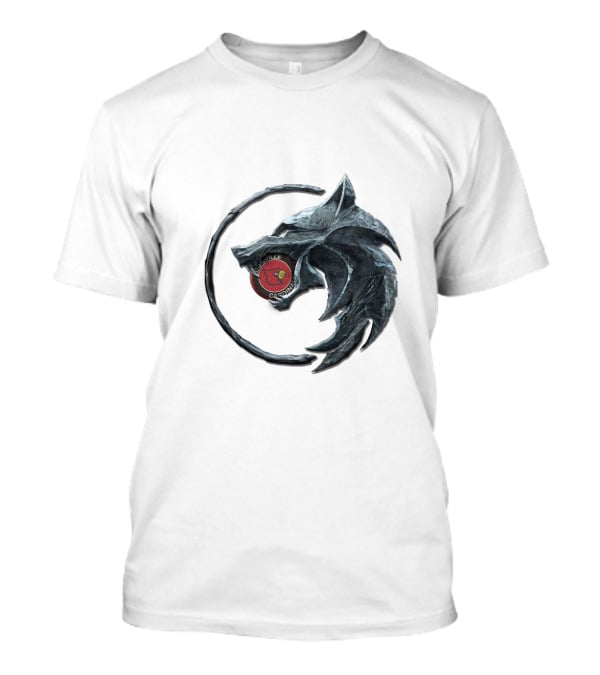 Cht1Twnc1008 Metal Wolf Crest Above Basketball Emblem With Wolf And Circle T-Shirt