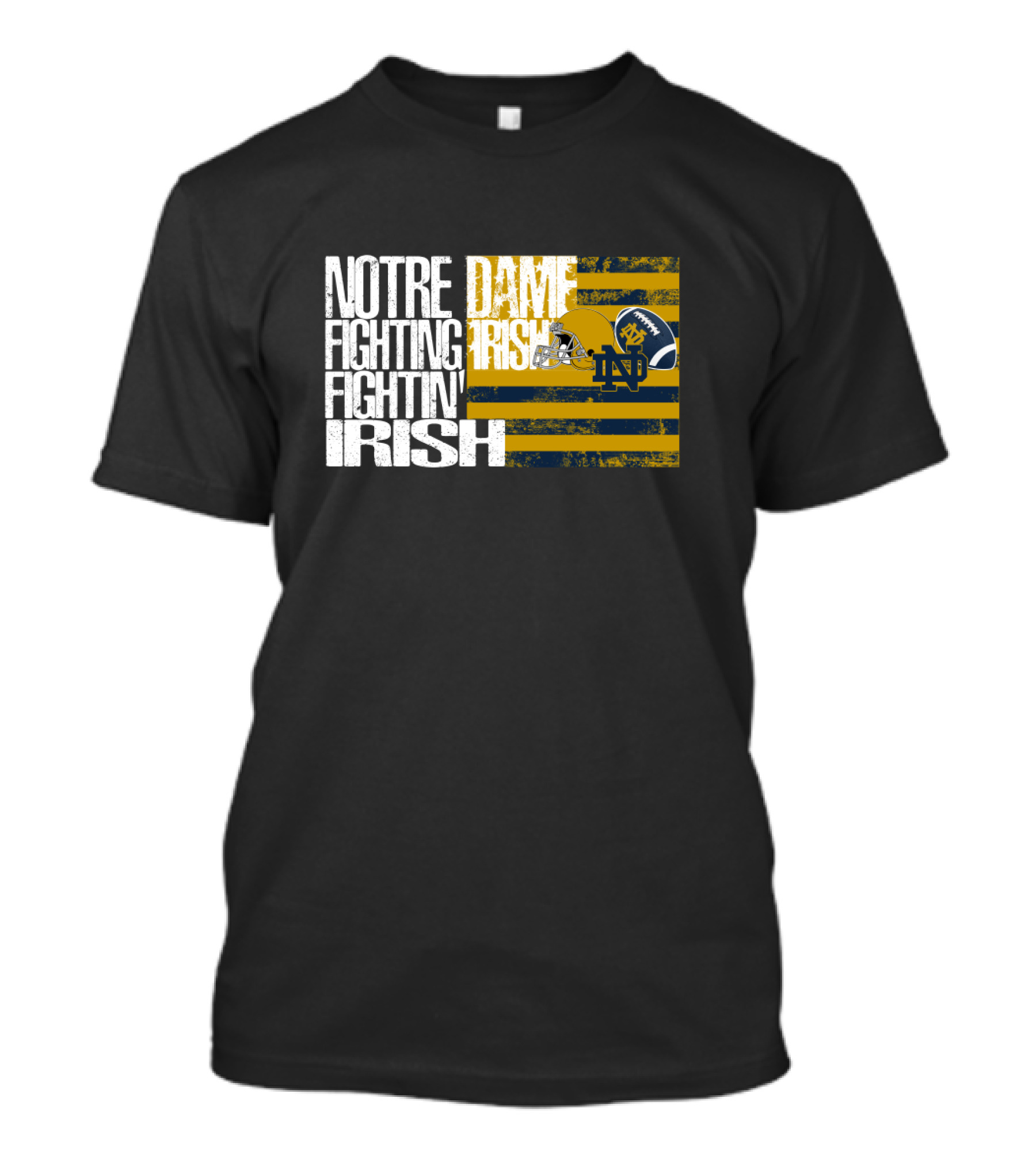 Notre Dame Fighting Irish Nd Helmet Flag Vintage Style Chtnca7018 T-Shirt