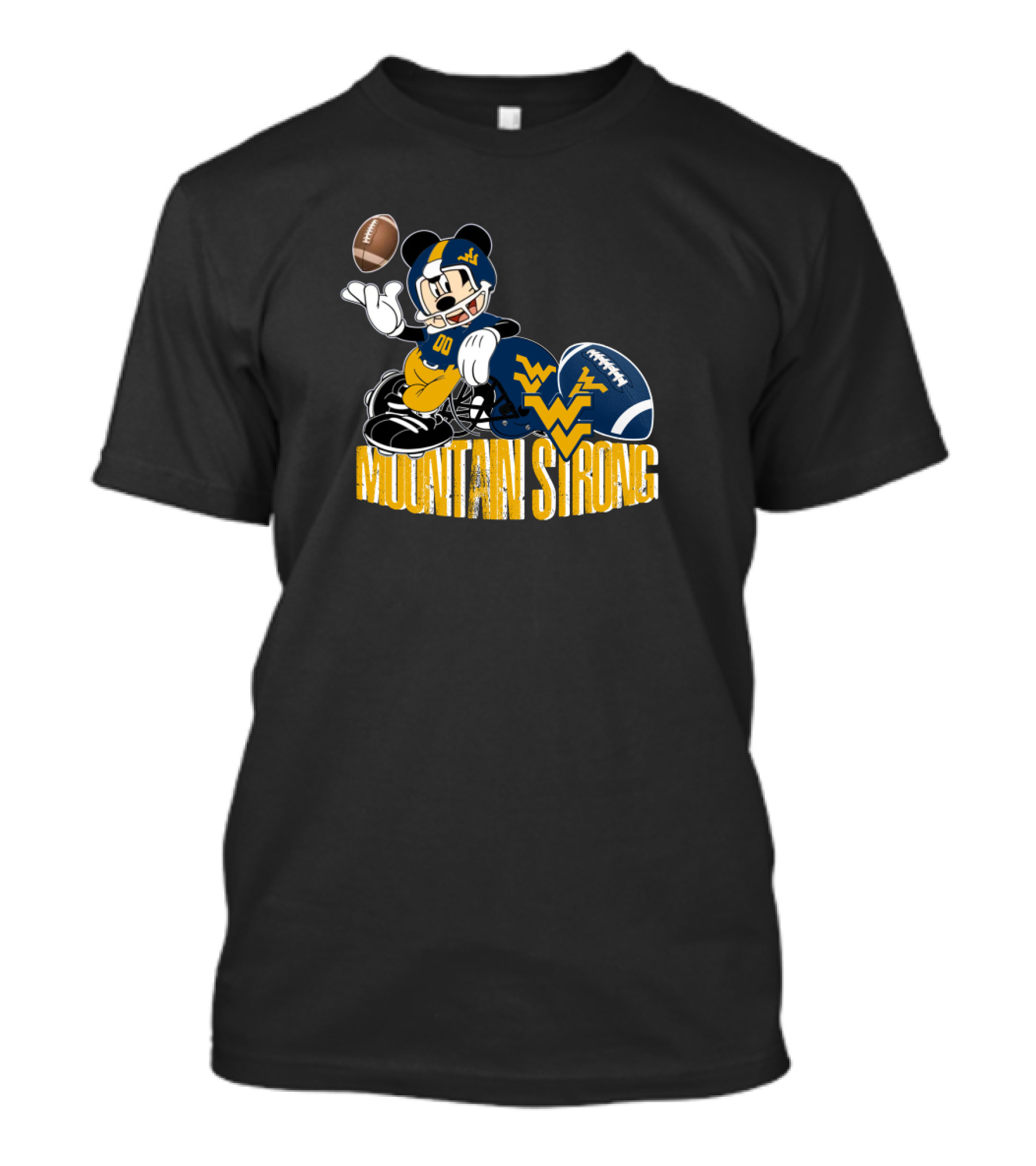 Chtnca8023 Mountain Strong Wv Football Mickey Quarterback T-Shirt