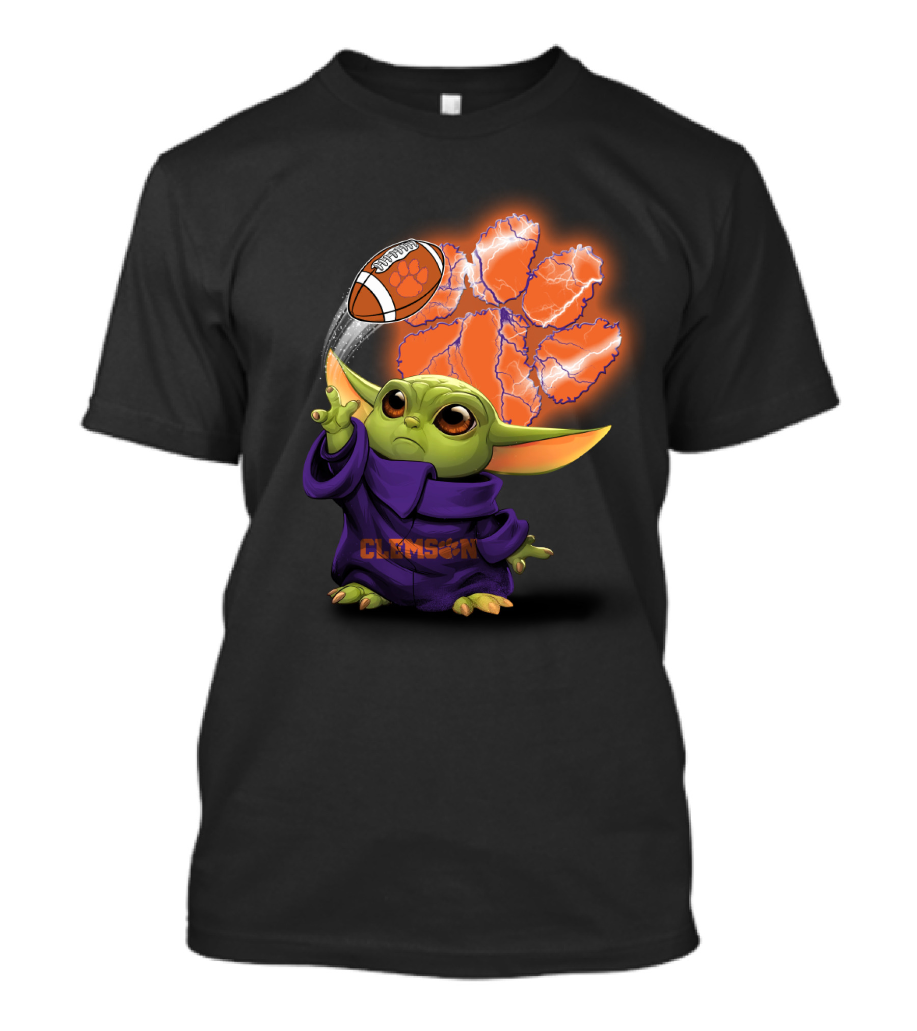 Clemson Football Paw And Baby Alien Character T-Shirt