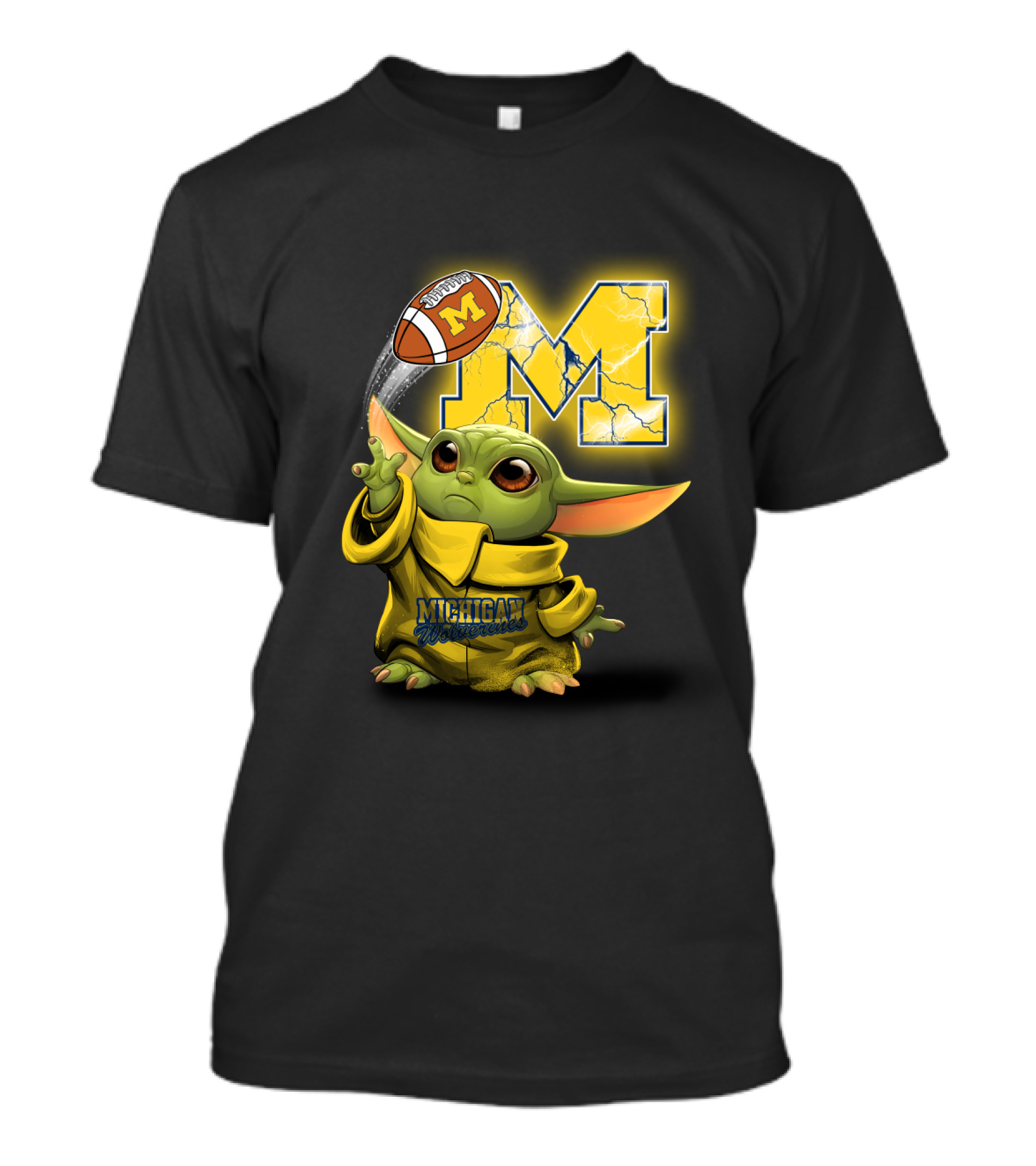 Michigan Wolverines Yoda Style Football Fan Craze T-Shirt