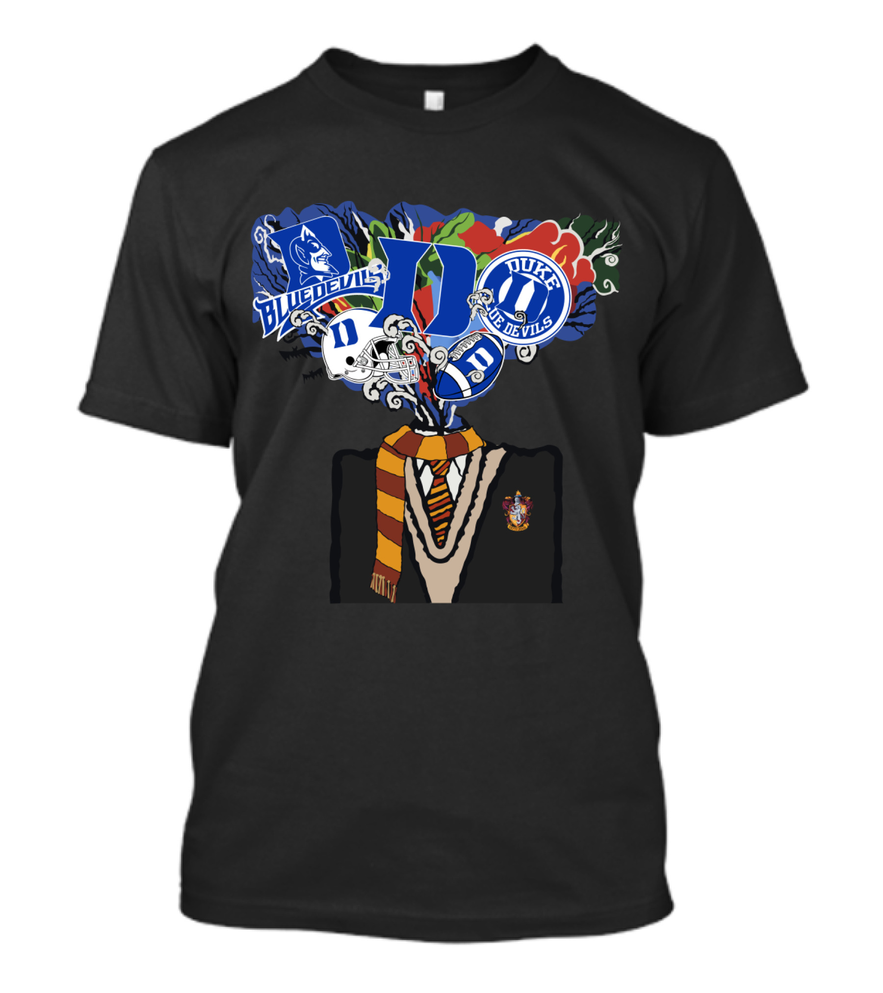 Blue Devils Duke Hogwarts Crest Fusion T-Shirt