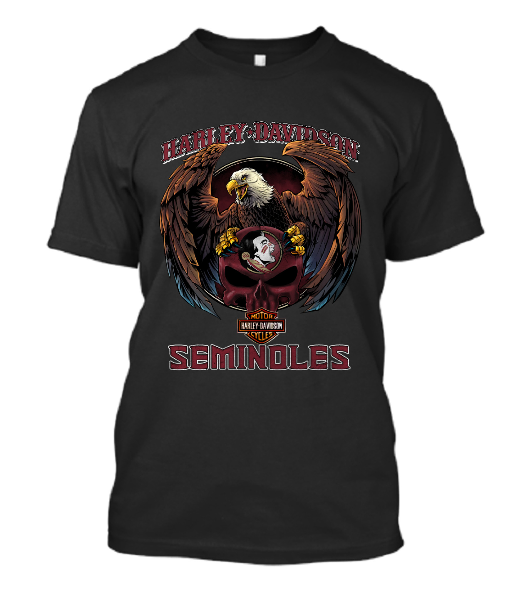 Harley Davidson Motor Cycles Florida State Seminoles Eagle T-Shirt